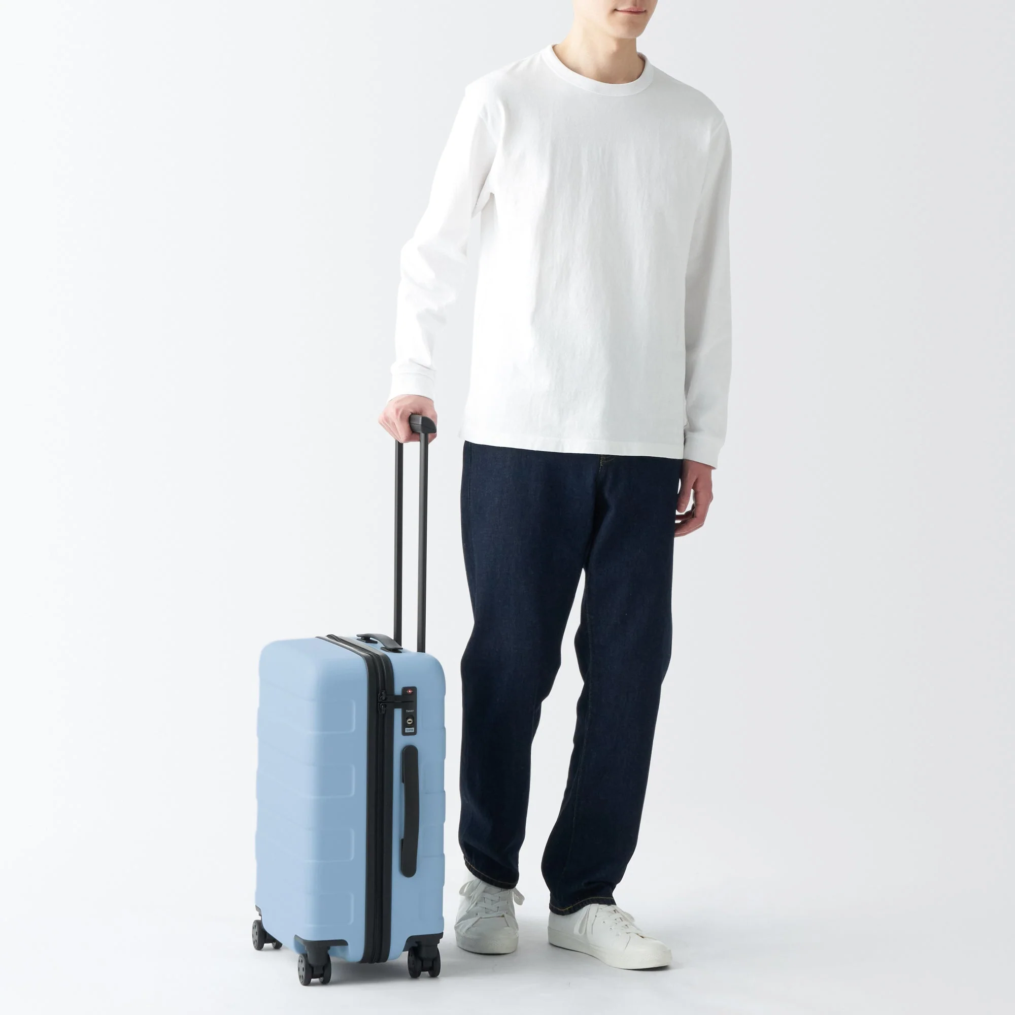 Adjustable Handle Hard Shell Suitcase 36L - Light Blue | Carry-On - Image 18