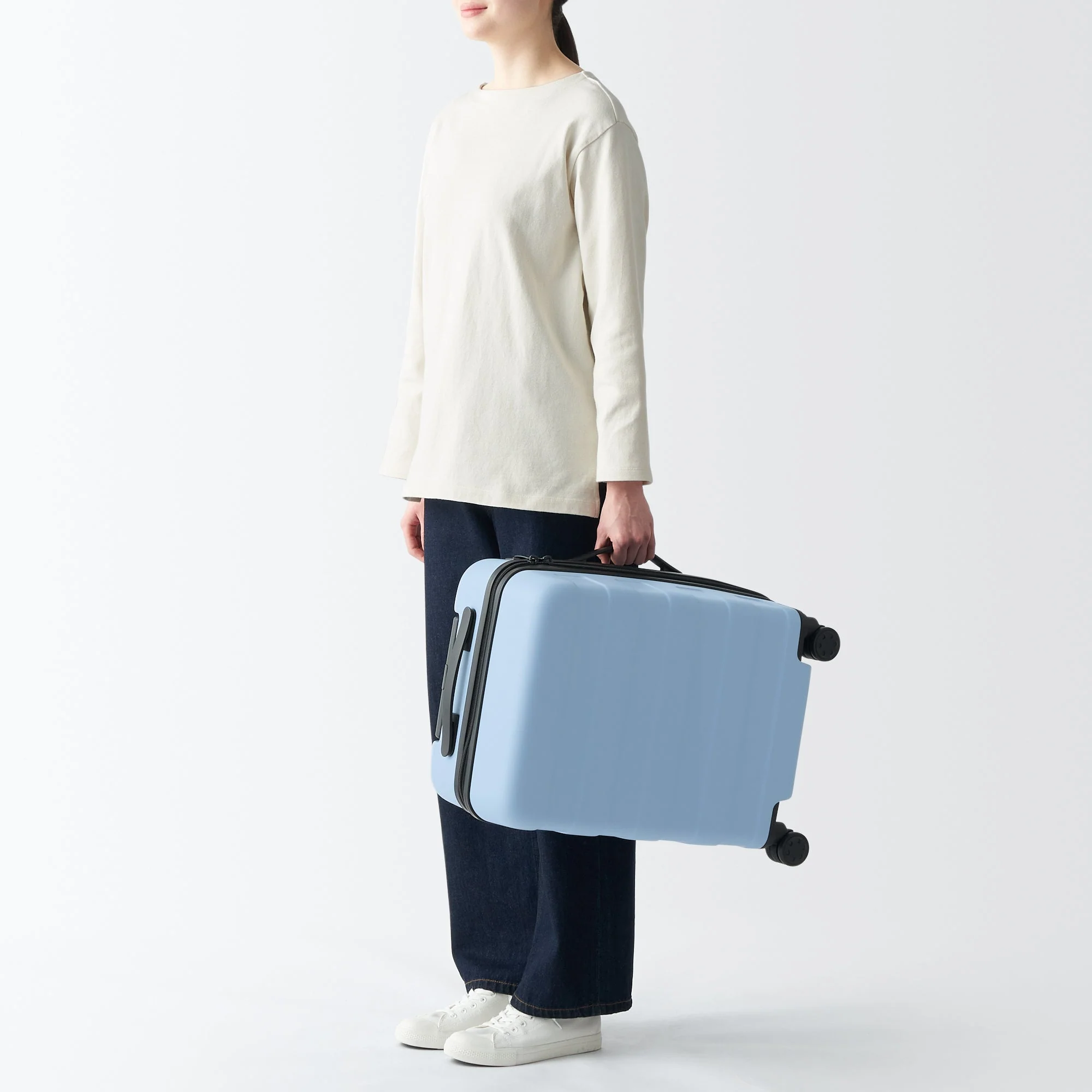 Adjustable Handle Hard Shell Suitcase 36L - Light Blue | Carry-On - Image 19
