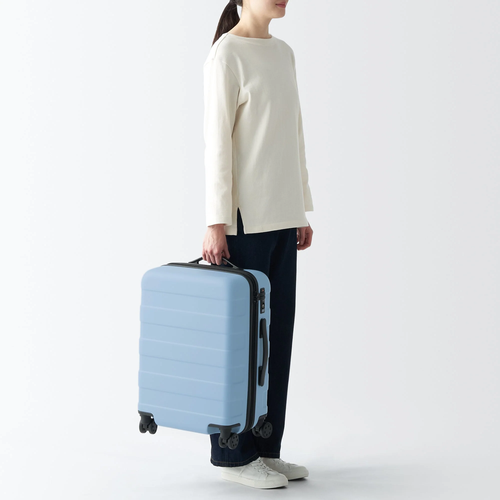 Adjustable Handle Hard Shell Suitcase 36L - Light Blue | Carry-On - Image 2