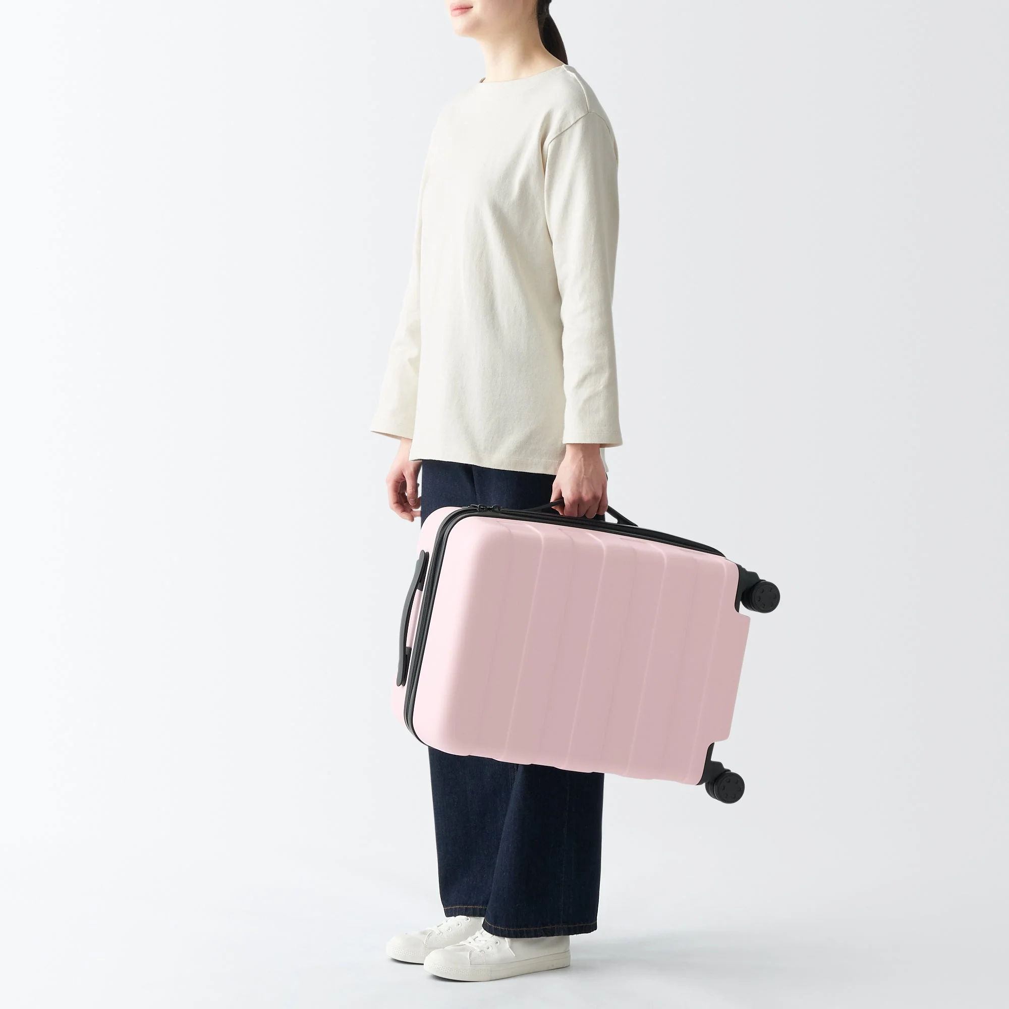 Adjustable Handle Hard Shell Suitcase 36L - Light Pink | Carry-On - Image 5