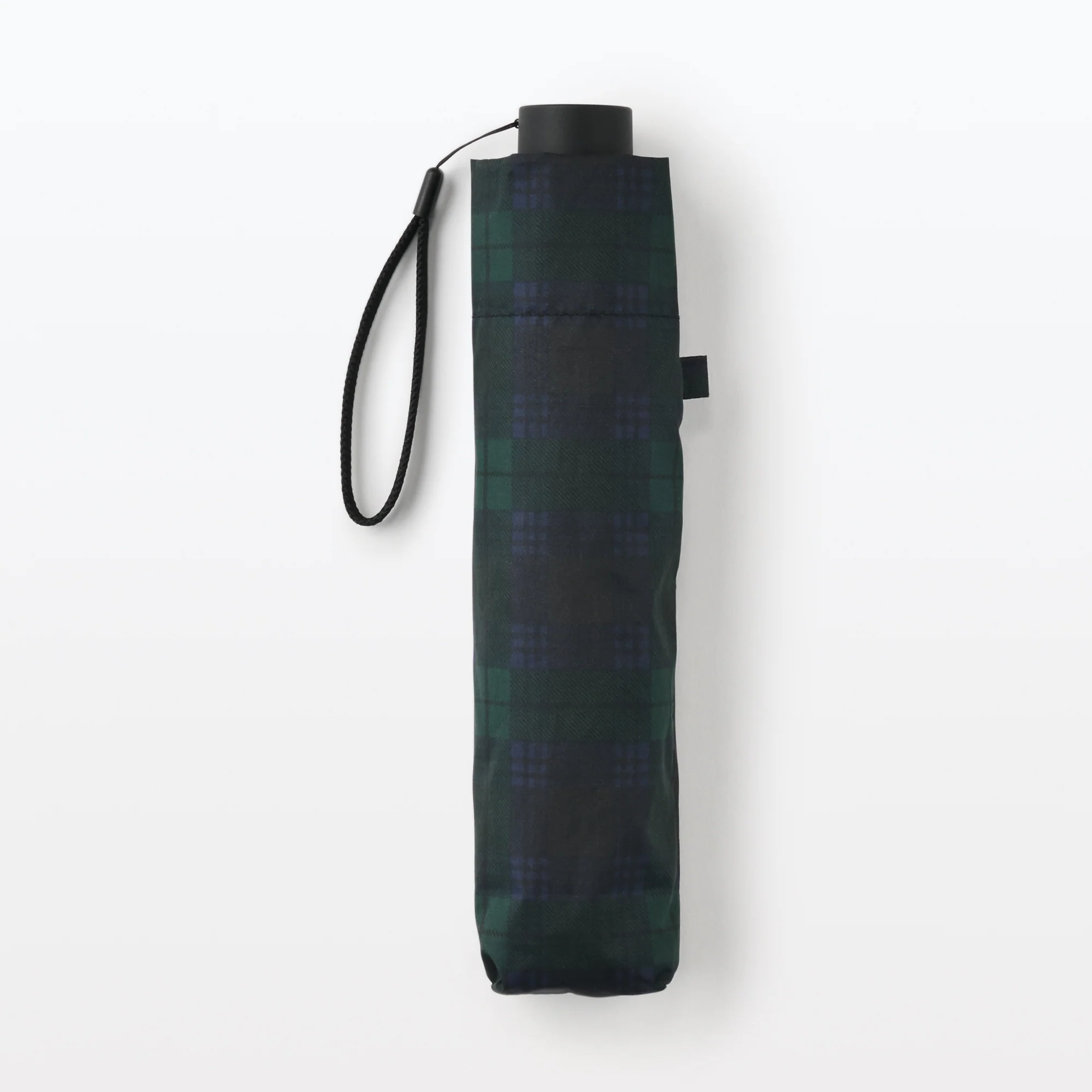All-Weather Foldable Umbrella Dark Green Check