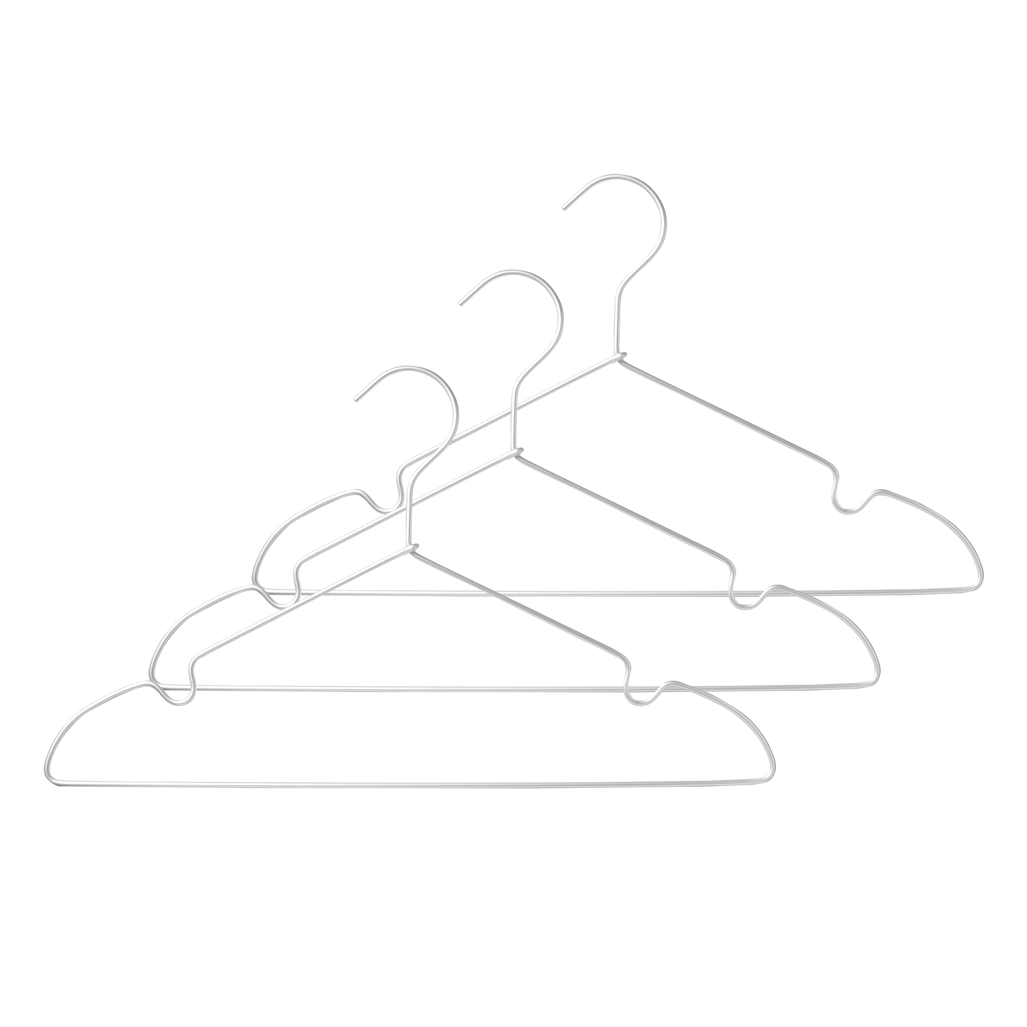 Aluminum Laundry Hanger with Notches - 16.5" (3 Pack)