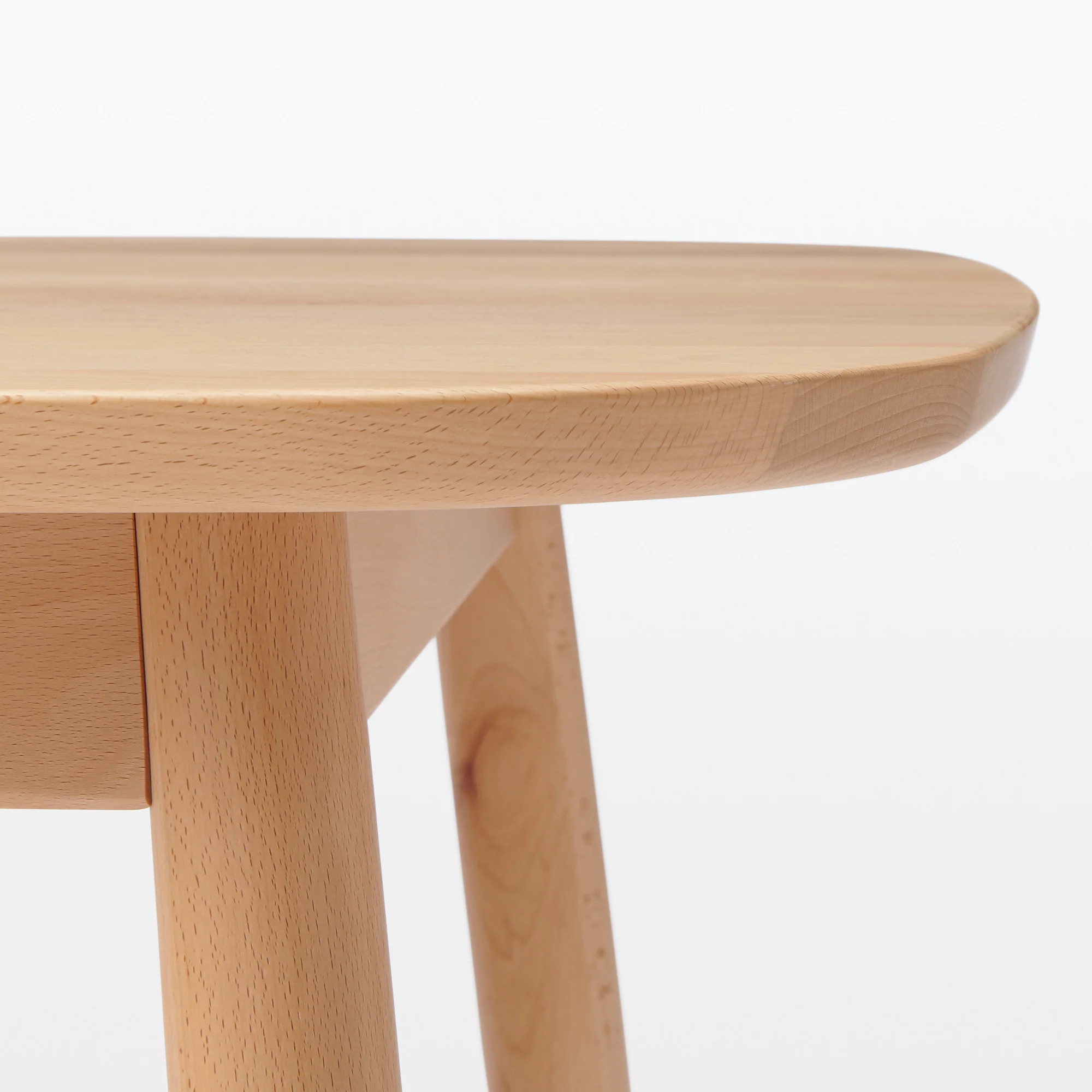 [HD] Beech Wood Table with Round Legs - W 59.1" - Image 4