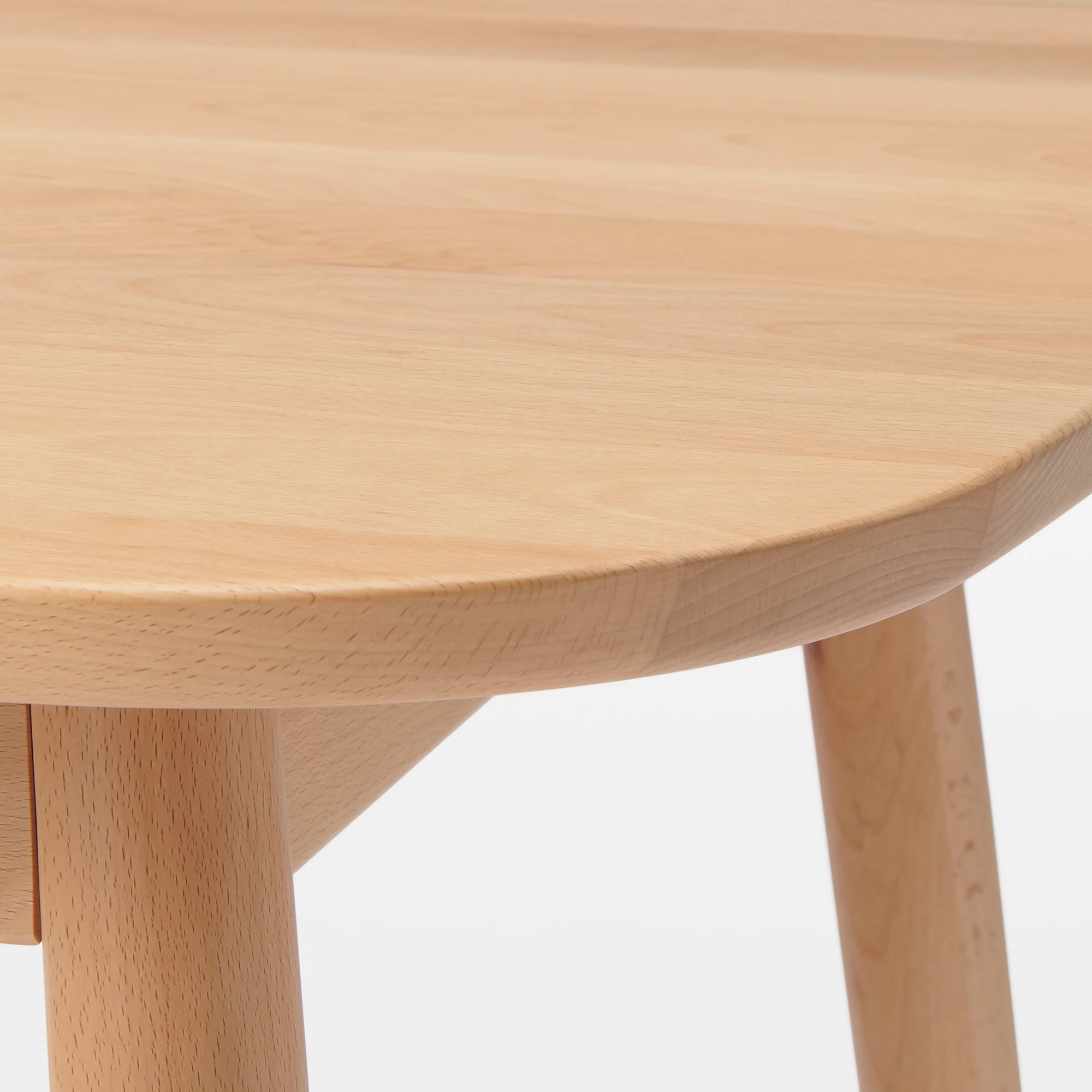 [HD] Beech Wood Table with Round Legs - W 59.1" - Image 6