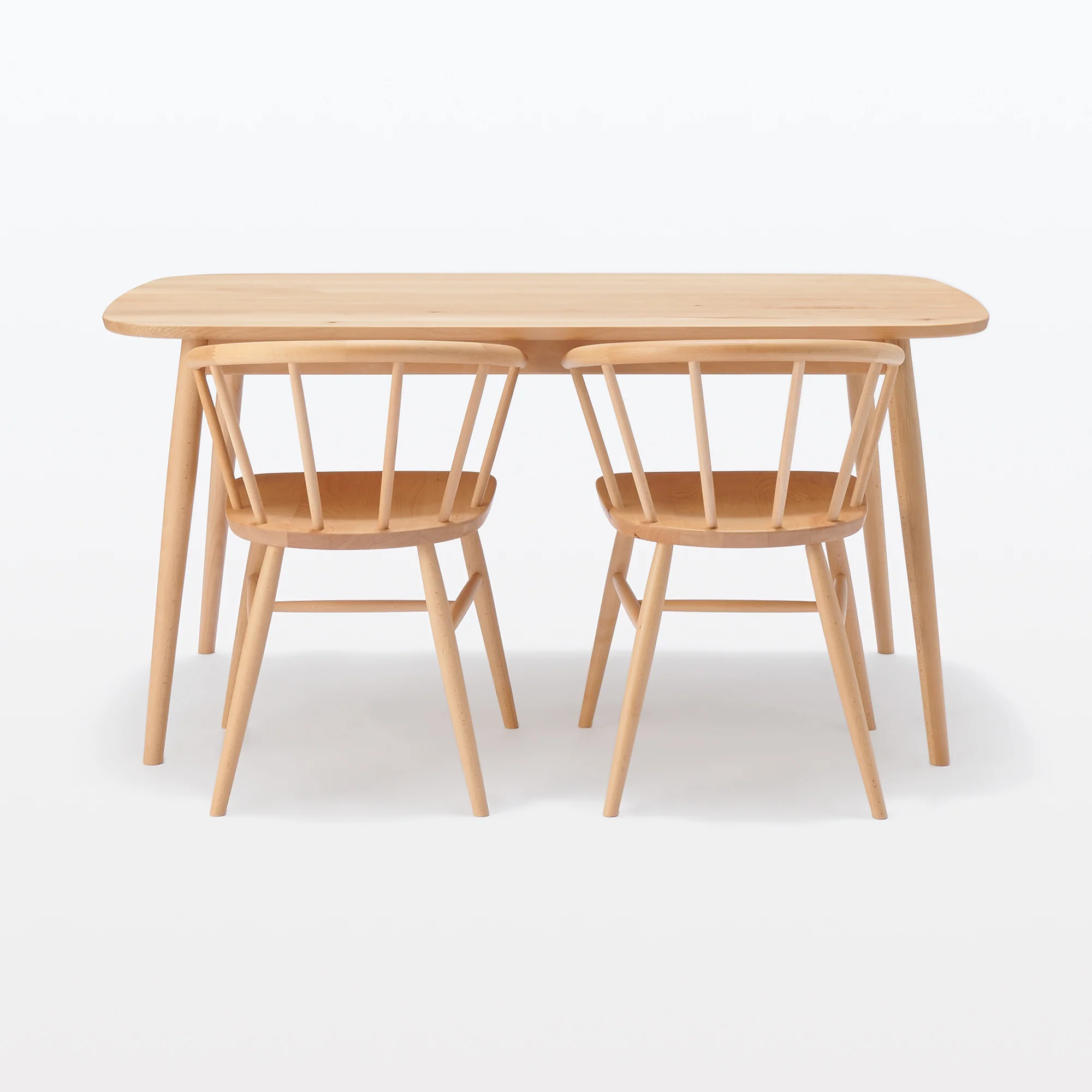 [HD] Beech Wood Table with Round Legs - W 59.1" - Image 7