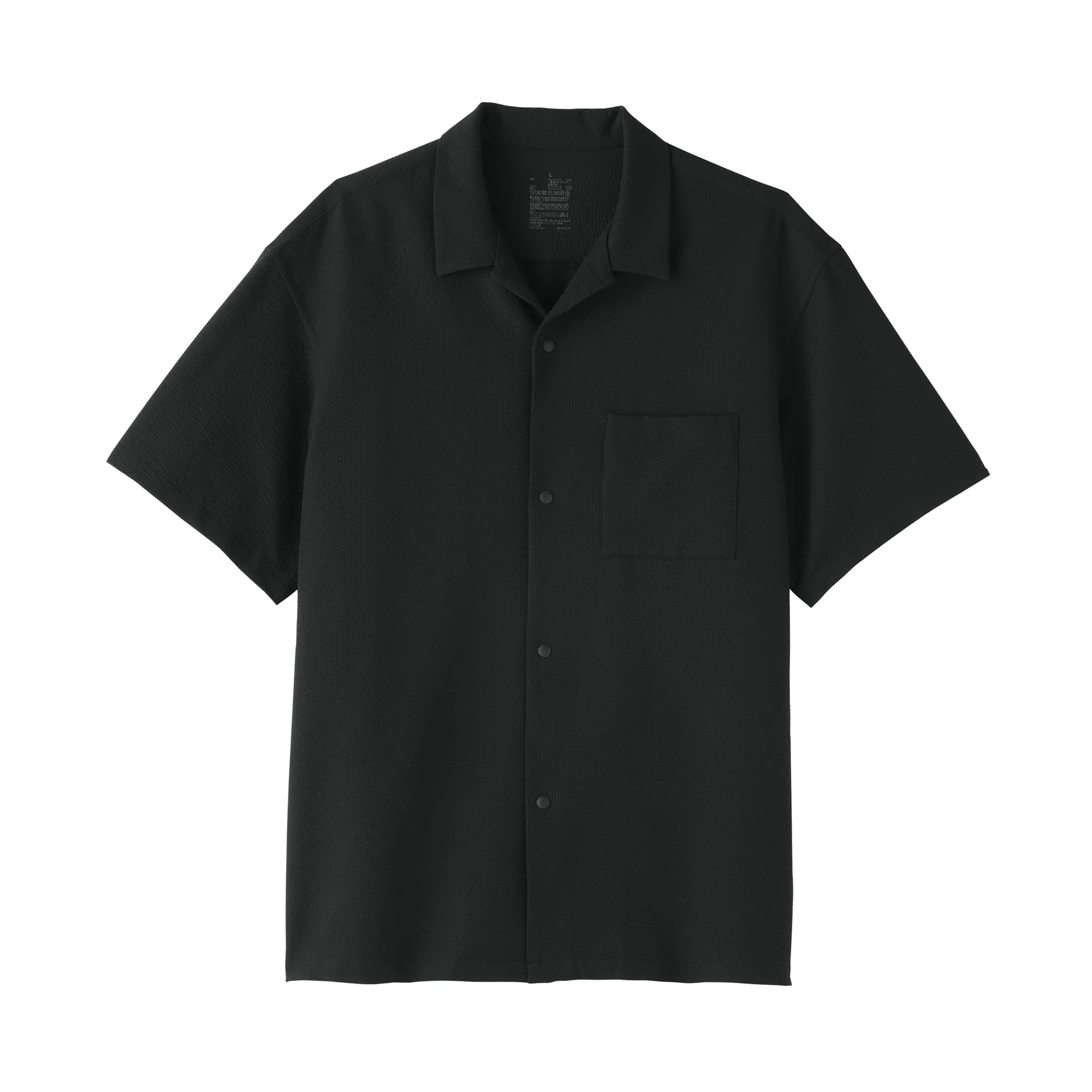 Breathable Seersucker Open Collar Shirt - Image 18