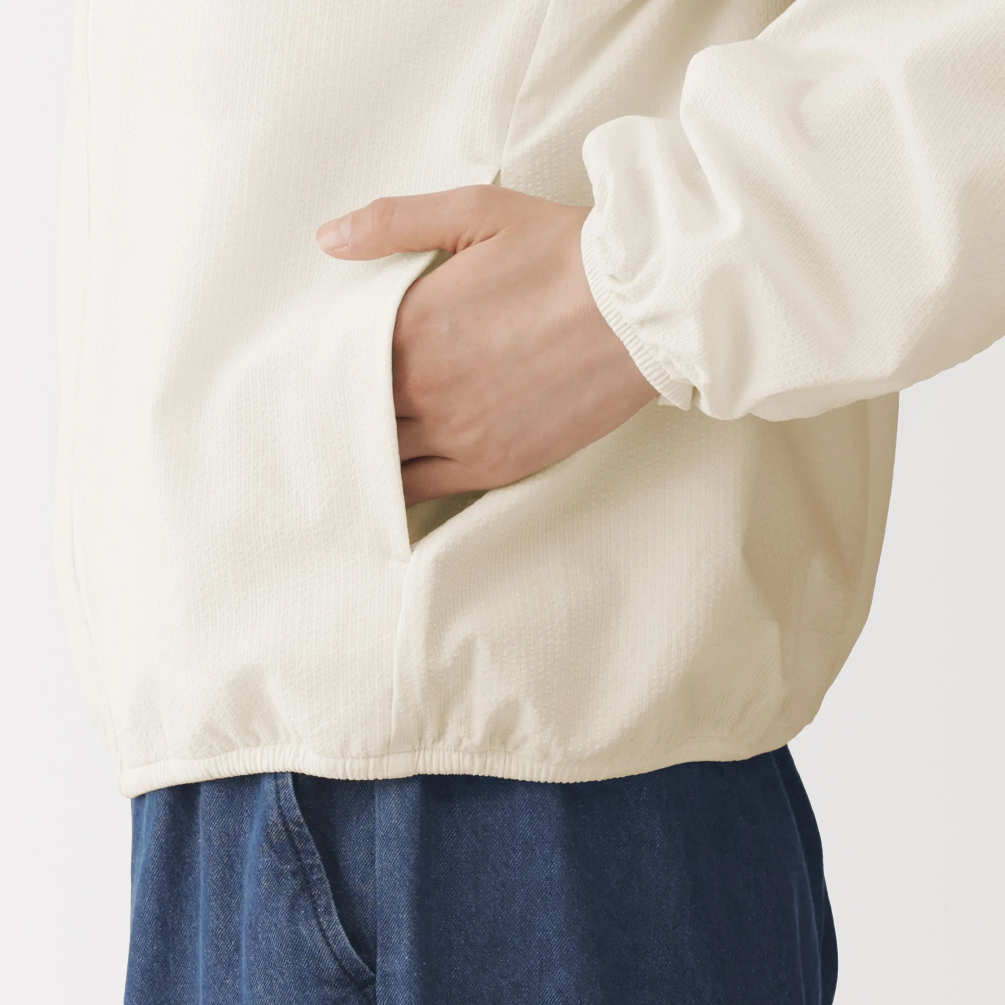 Breathable Seersucker Zip Hoodie - Image 8