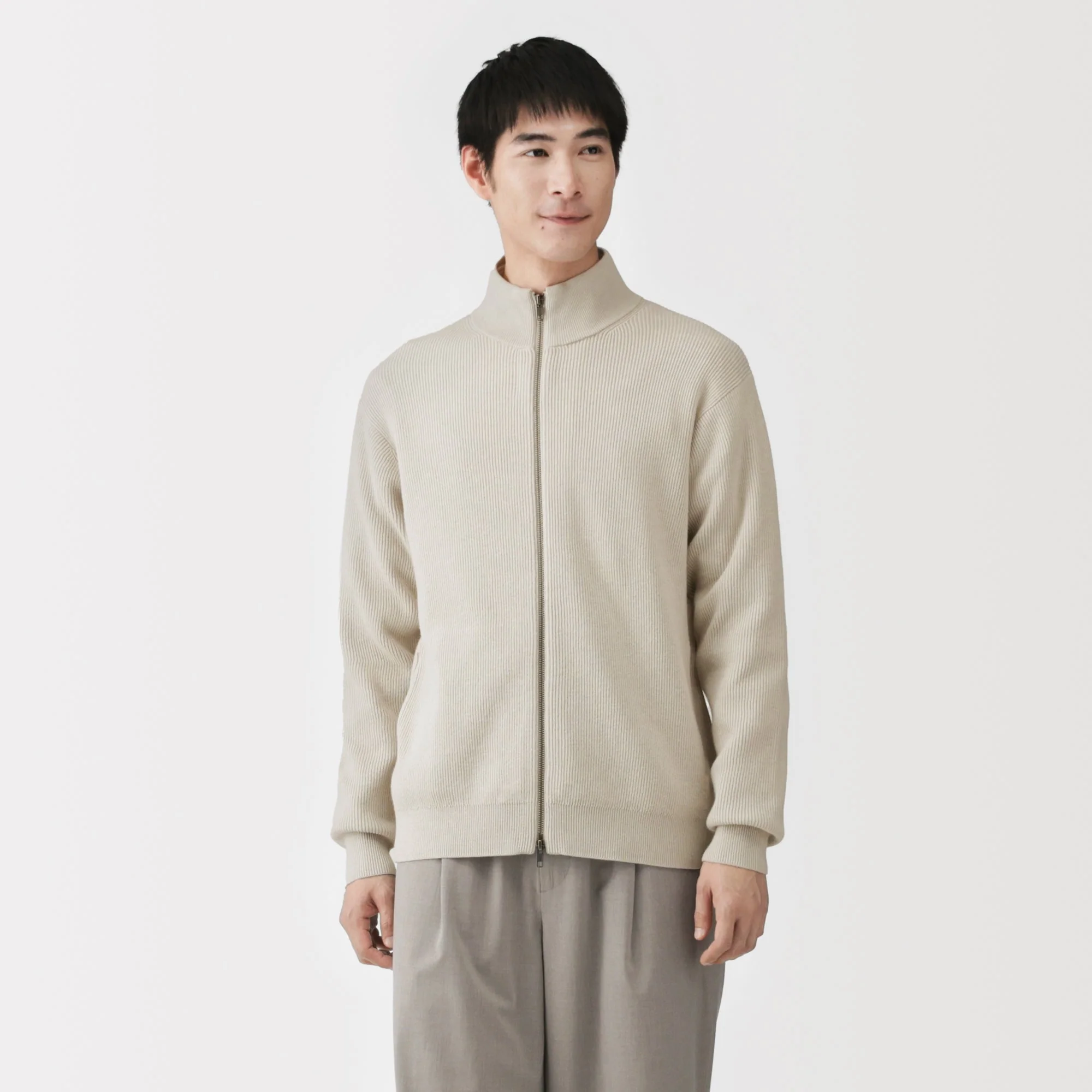 Cotton Blend Full-Zip Cardigan - Image 3