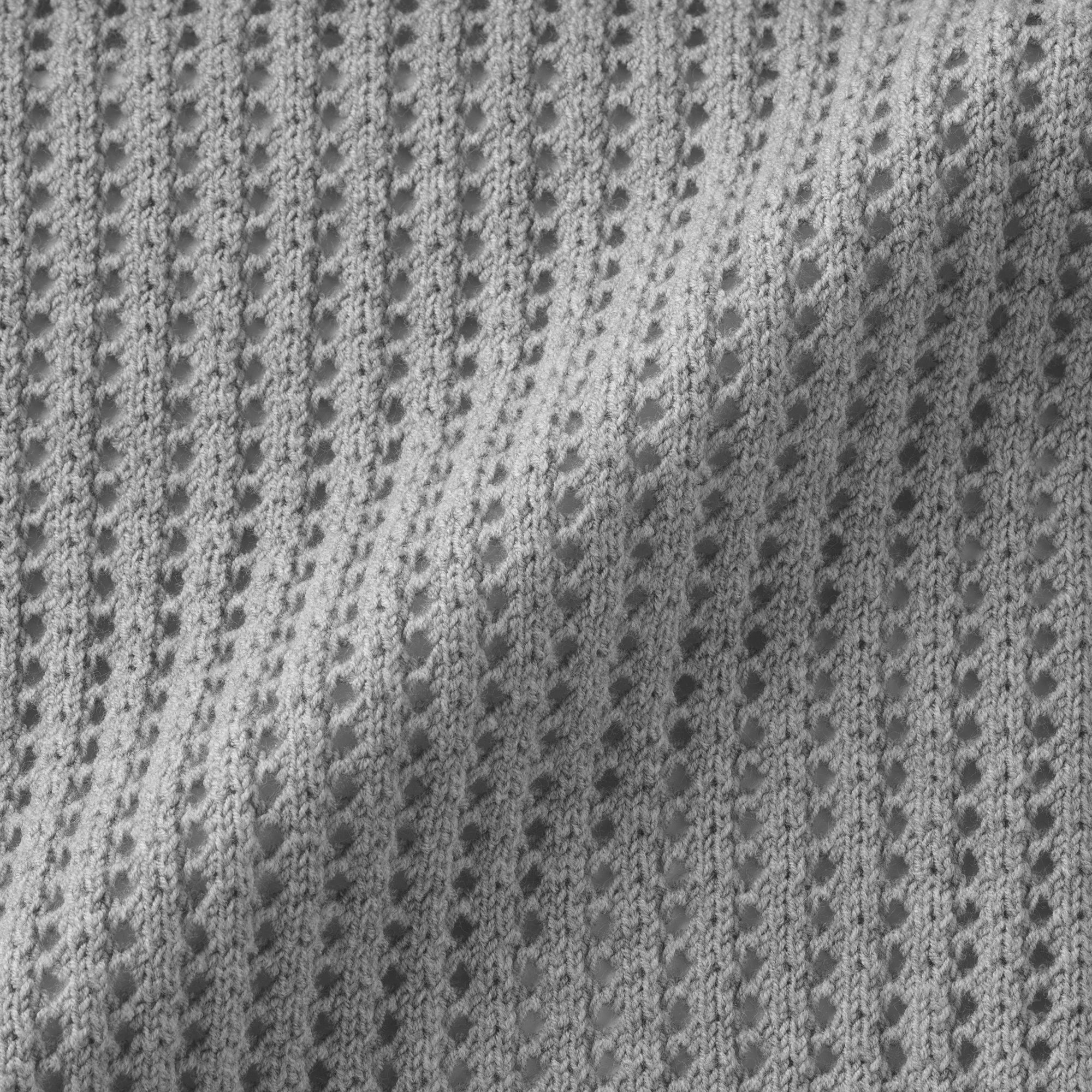 Cotton Blend Mesh Polo Cardigan - Image 8