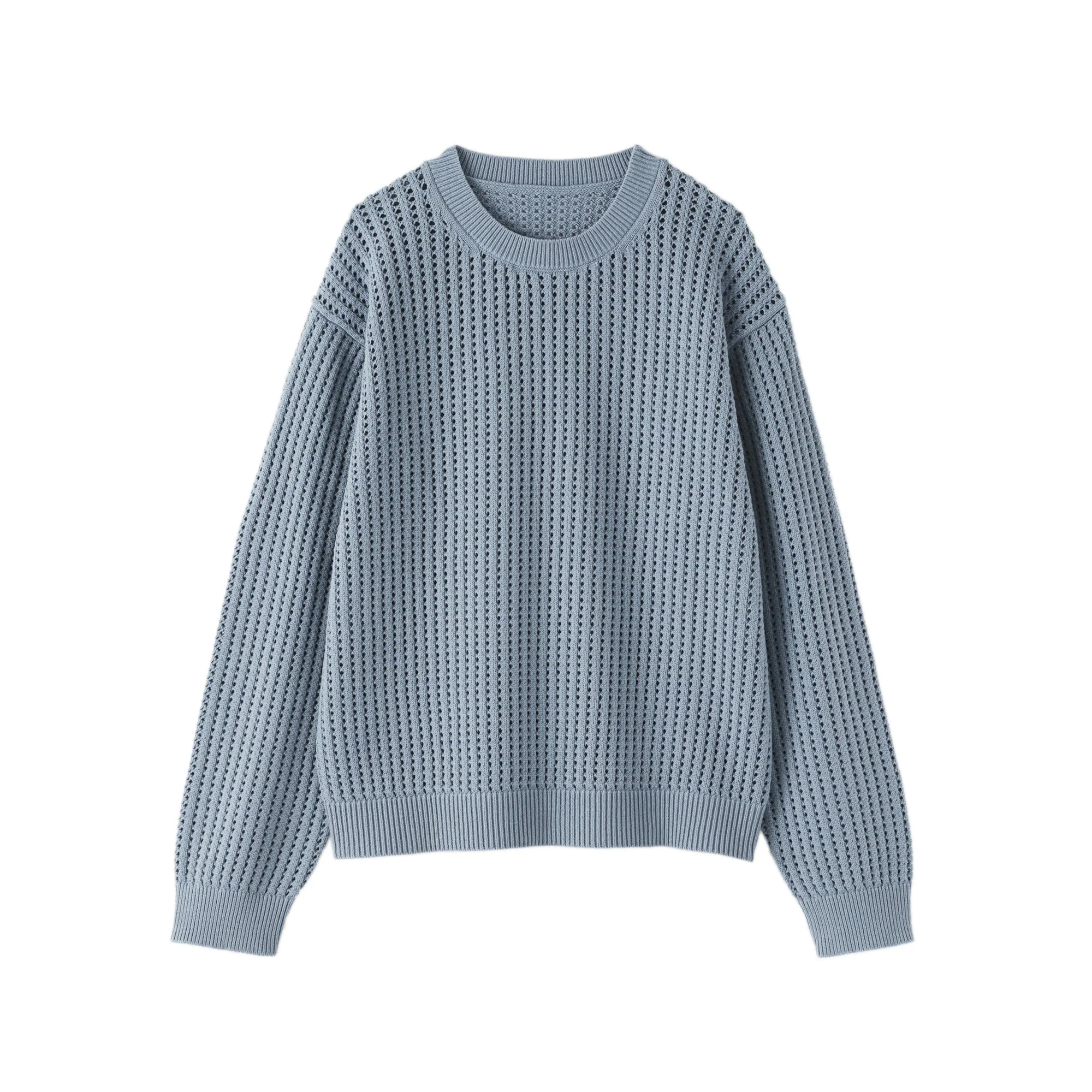 Cotton Blend Mesh Sweater - Image 10