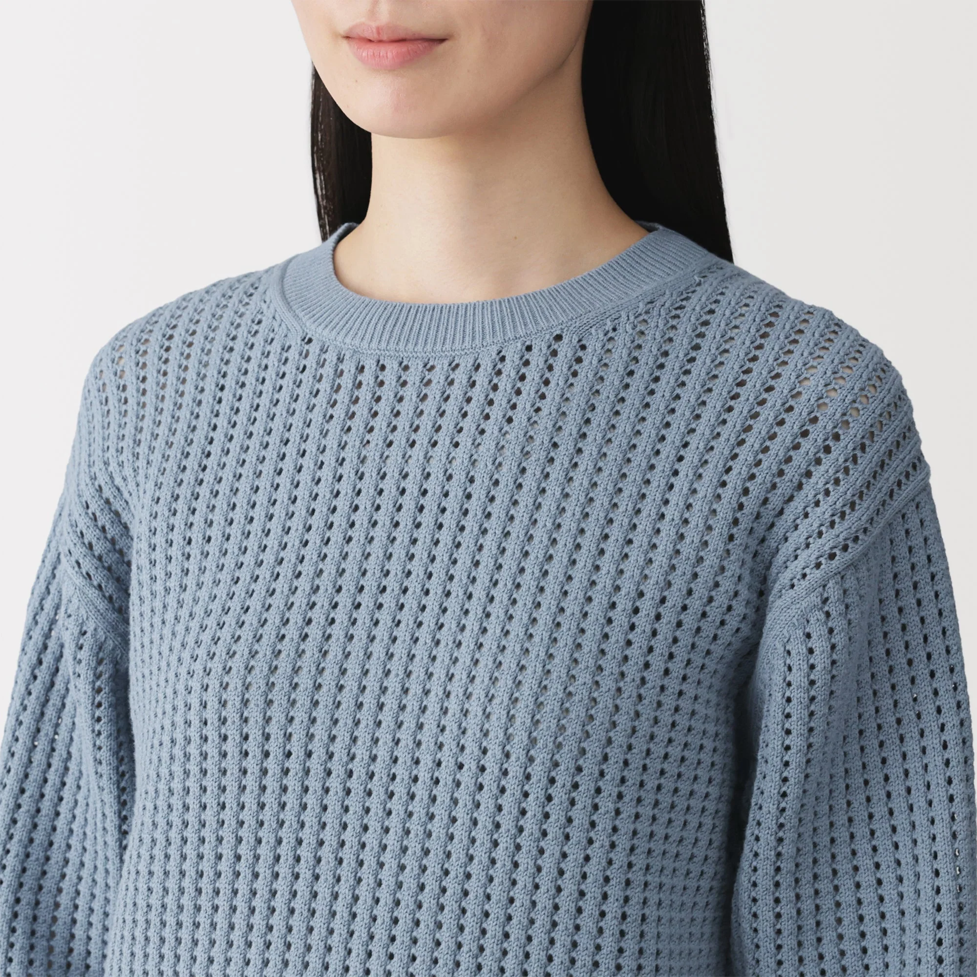 Cotton Blend Mesh Sweater - Image 31