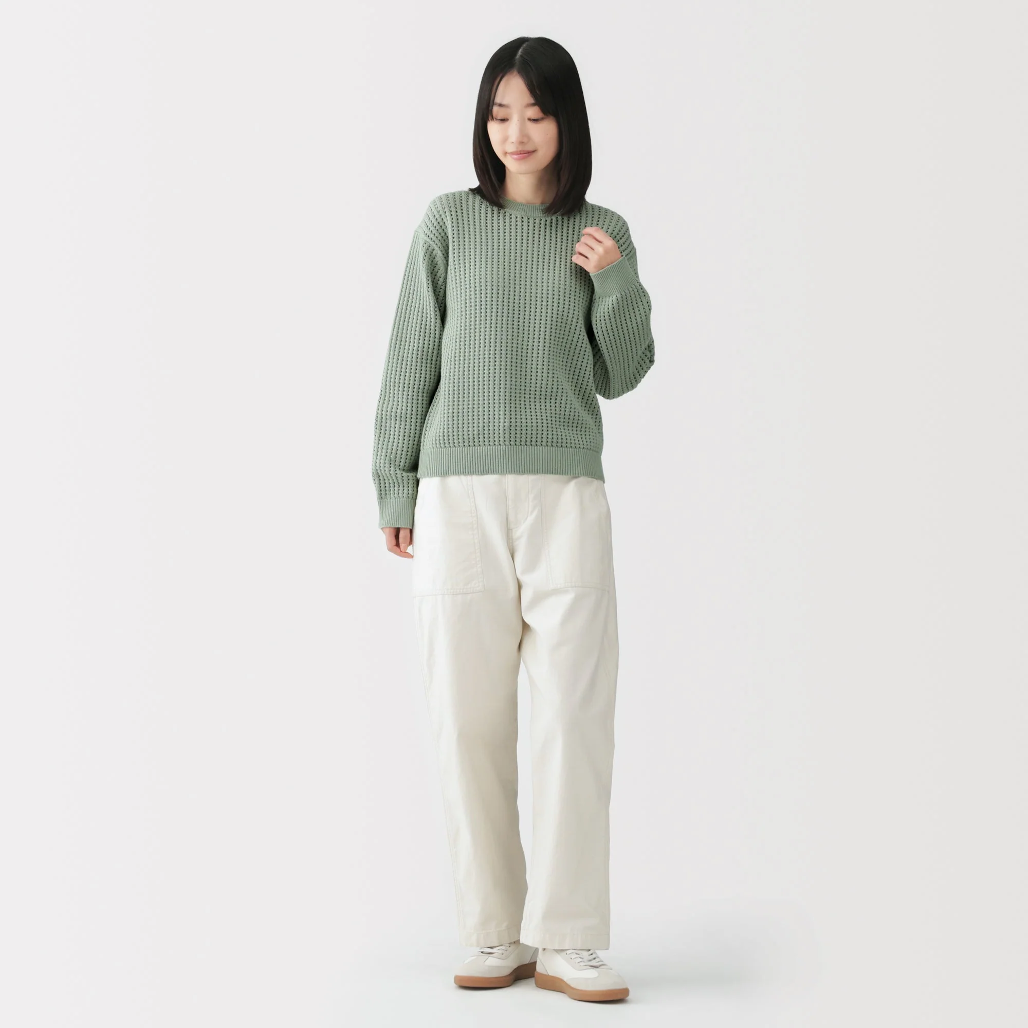 Cotton Blend Mesh Sweater - Image 44