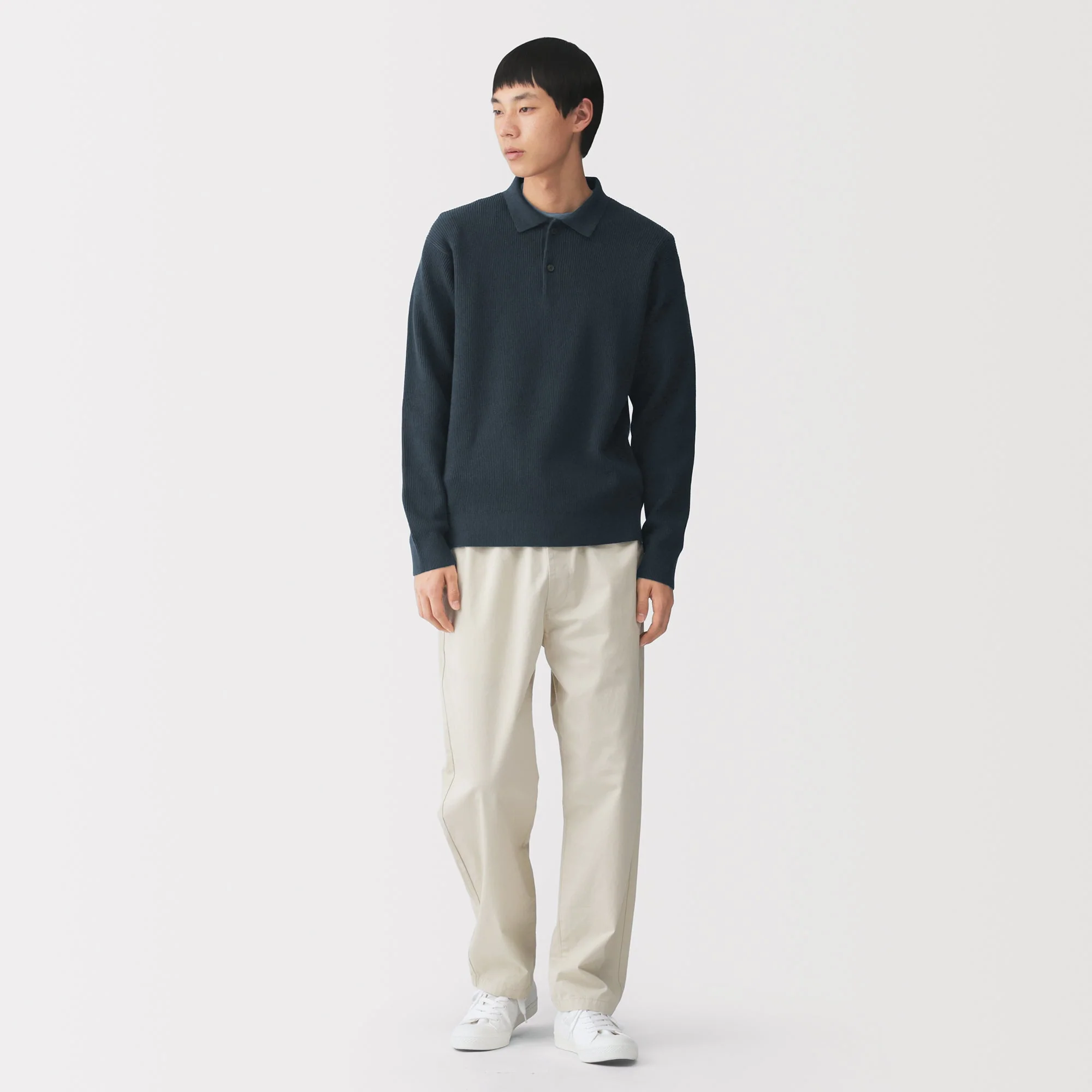Cotton Blend Polo Sweater - Image 18