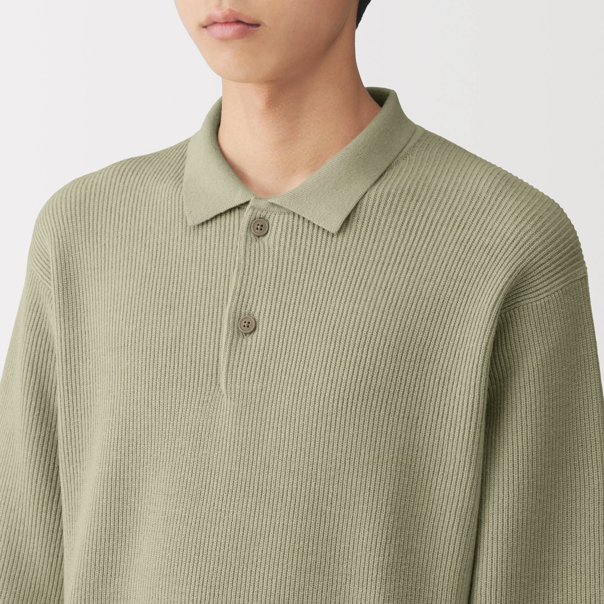 Cotton Blend Polo Sweater - Image 21