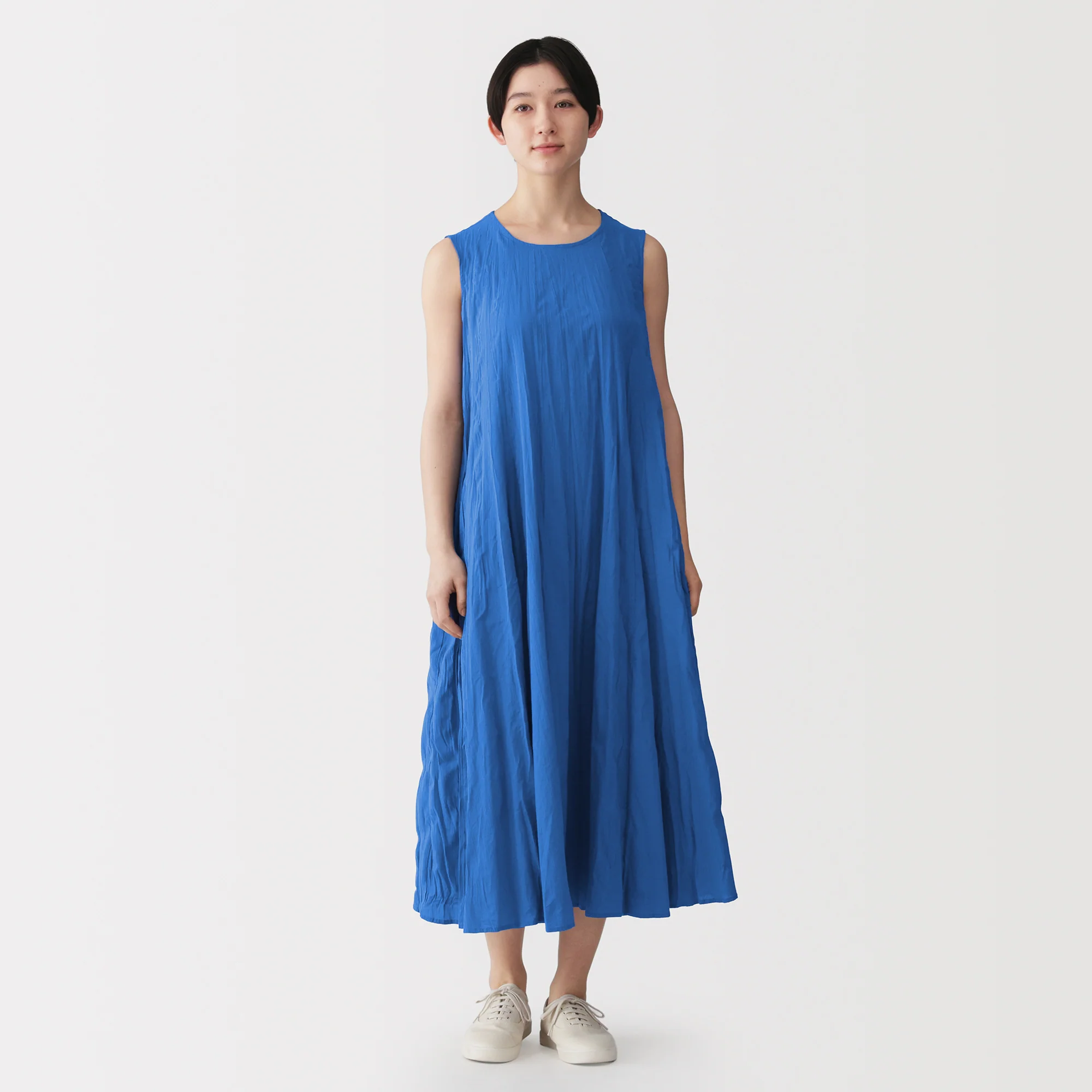 Cotton Crepe Sleeveless Dress - Image 3