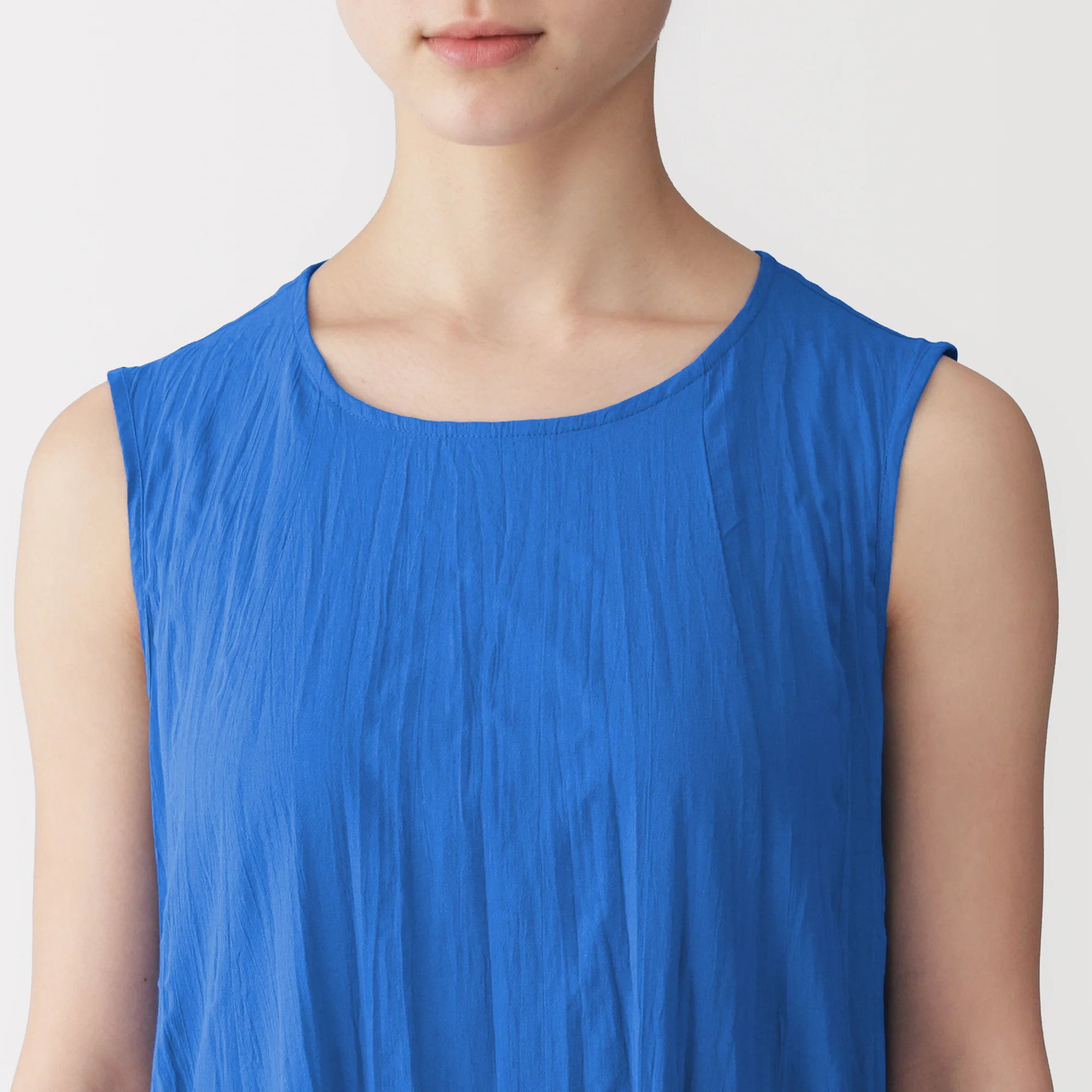 Cotton Crepe Sleeveless Dress - Image 6
