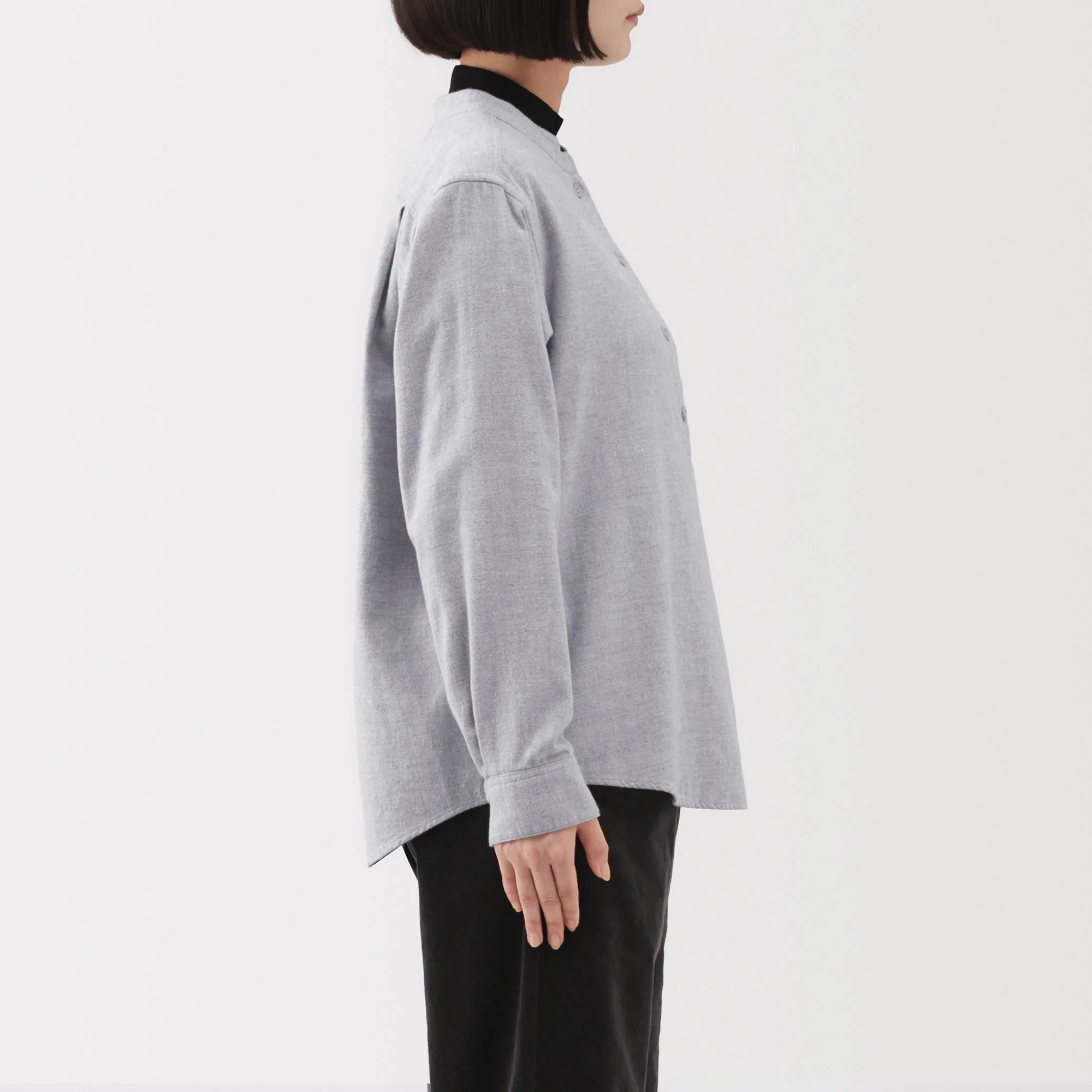 Flannel Stand Collar Blouse - Image 29