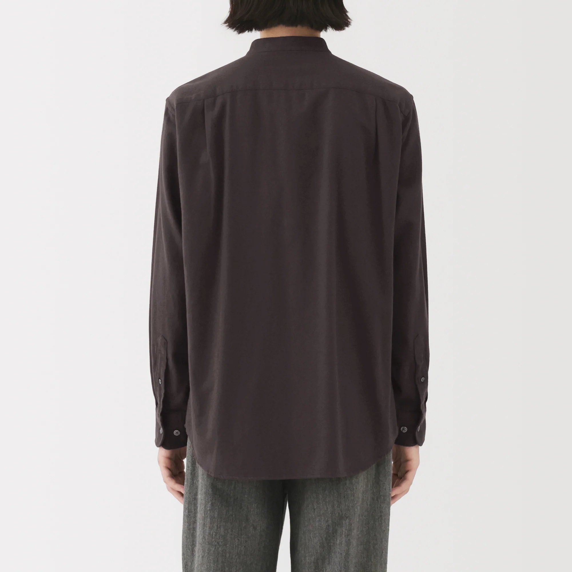 Flannel Stand Collar Shirt - Image 33