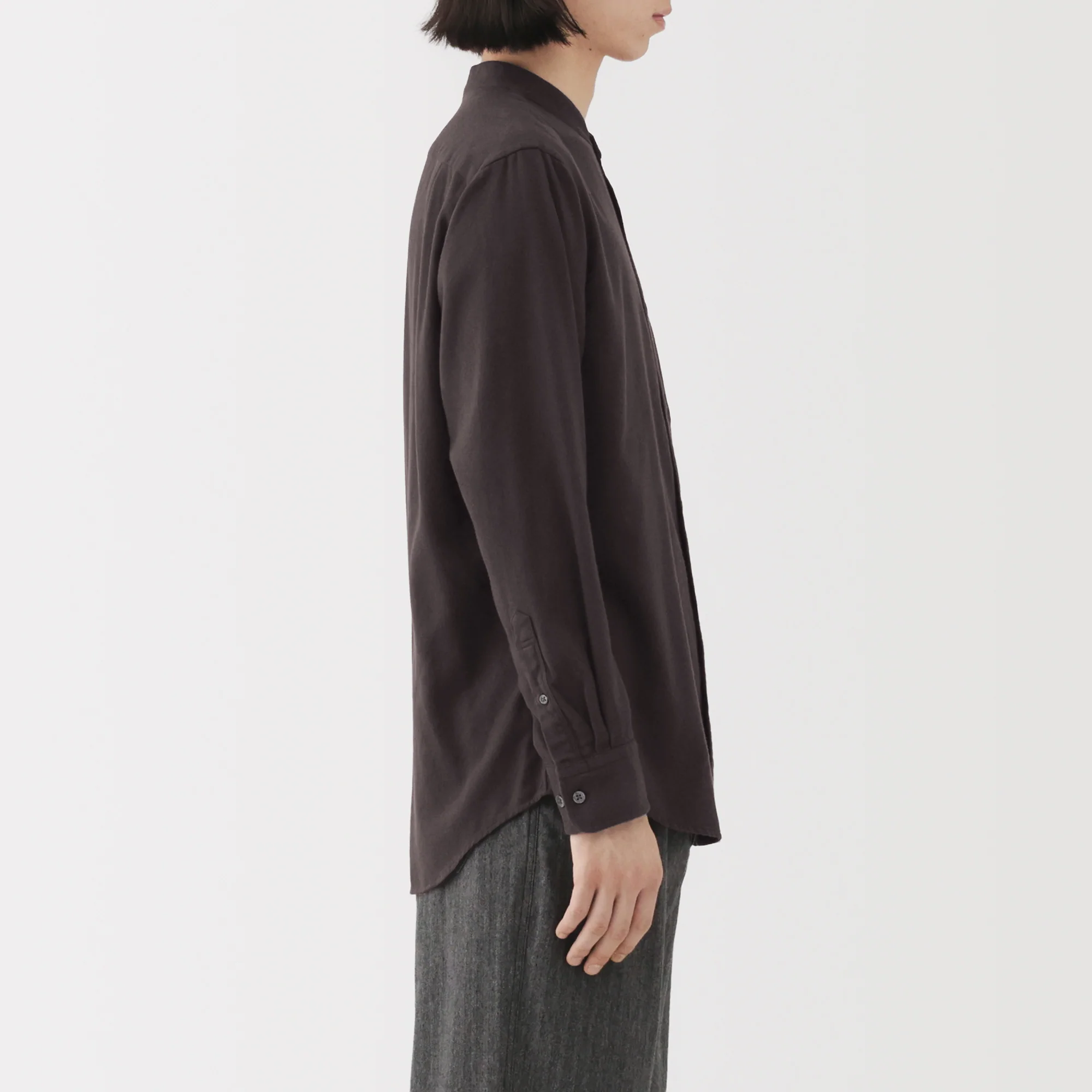 Flannel Stand Collar Shirt - Image 41