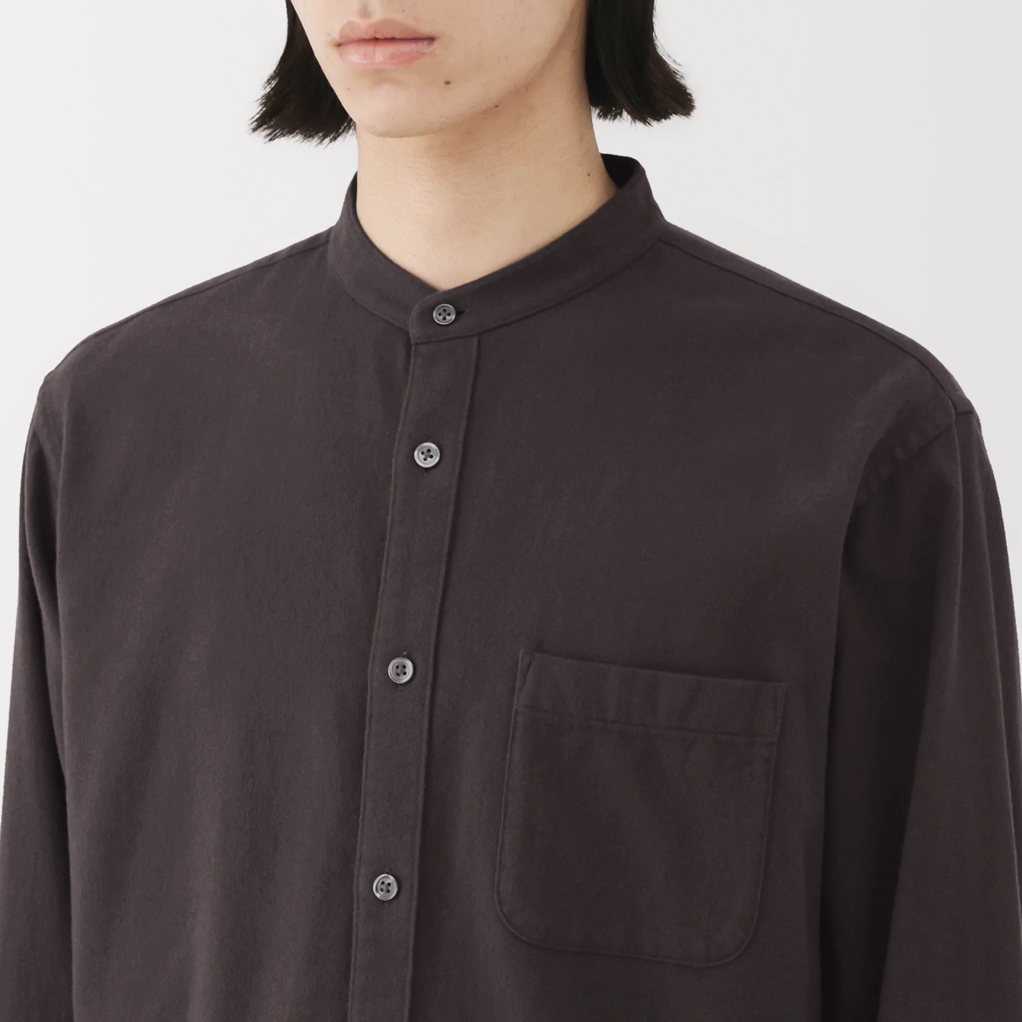 Flannel Stand Collar Shirt - Image 52