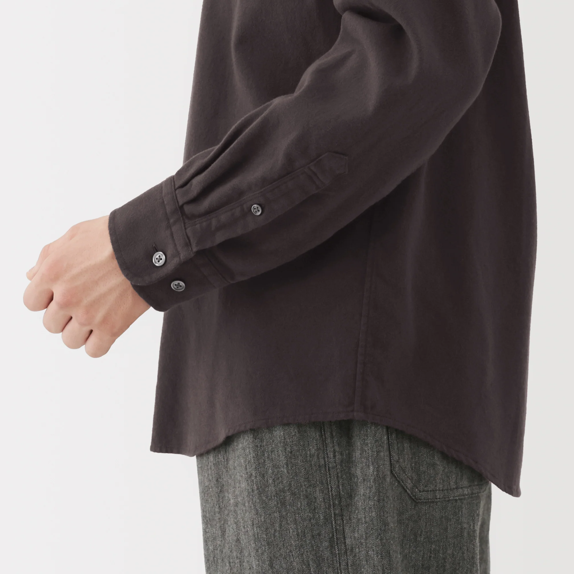 Flannel Stand Collar Shirt - Image 53