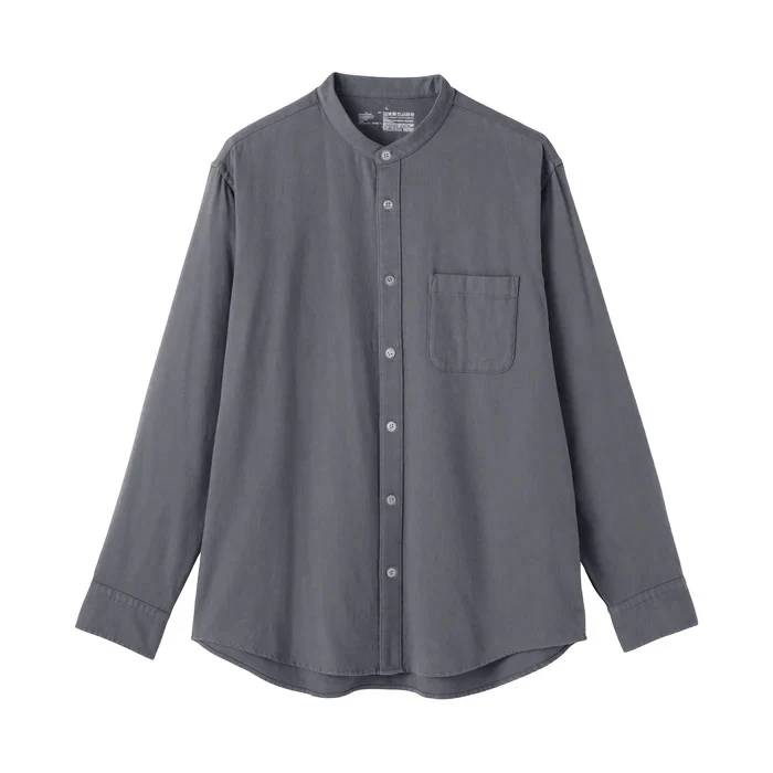 Flannel Stand Collar Shirt - Image 65