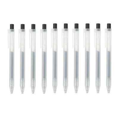 Gel Ink Ballpoint Pen Knock Type 0.5mm - Black (10 Pack)