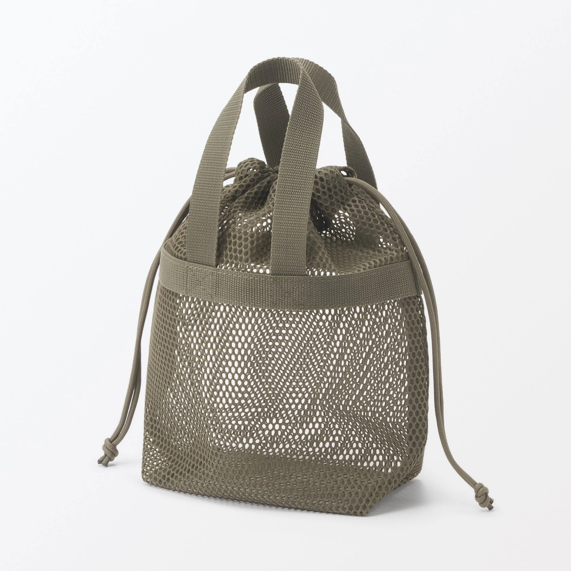 Gusset Mesh Drawstring Bag with Handle - Small - Image 2