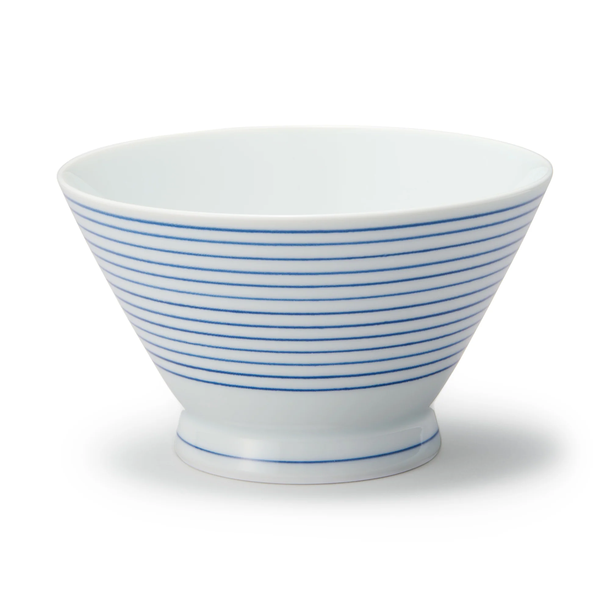 Hasami Ware Rice Bowl - Horizontal Stripes Pattern - Image 10