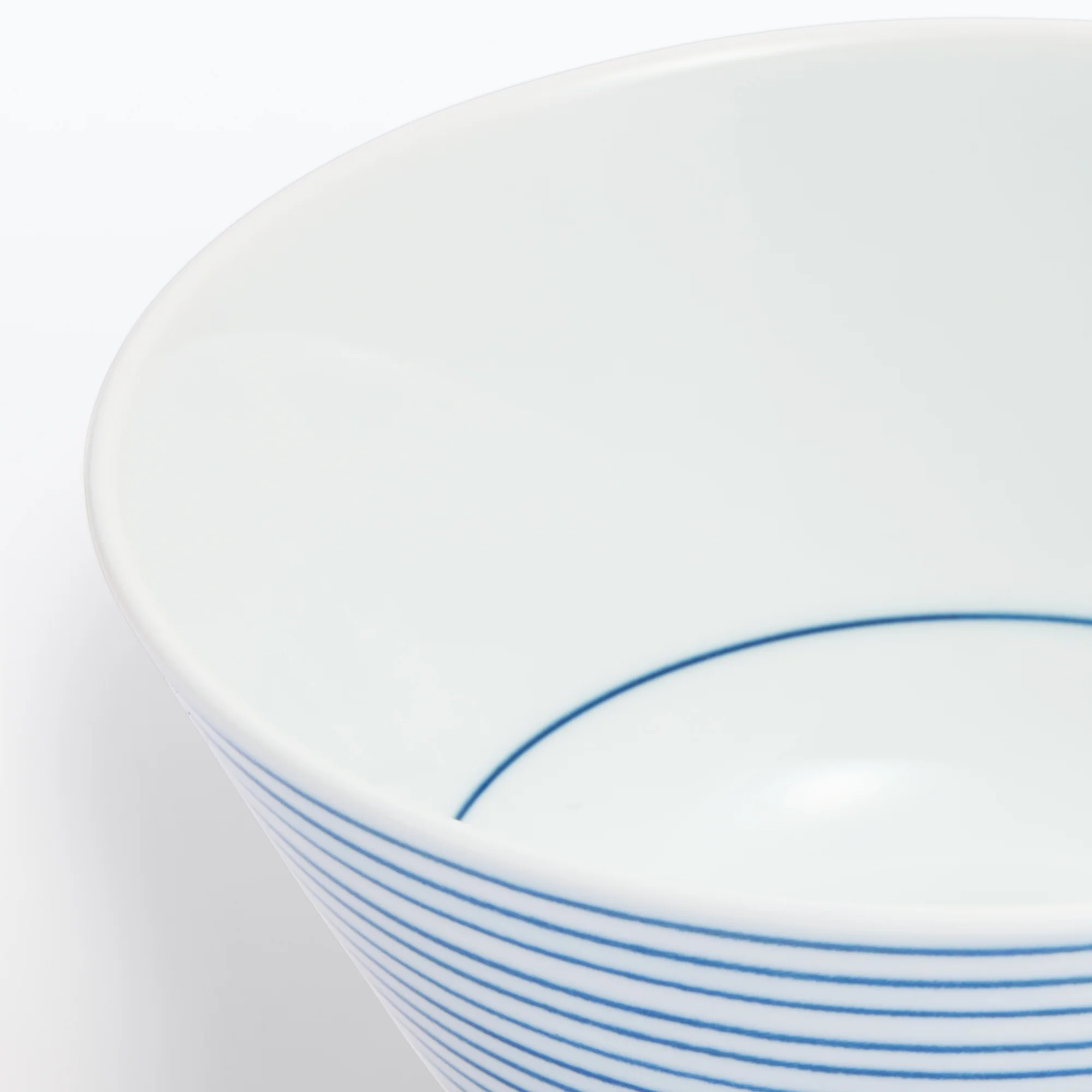 Hasami Ware Rice Bowl - Horizontal Stripes Pattern - Image 6