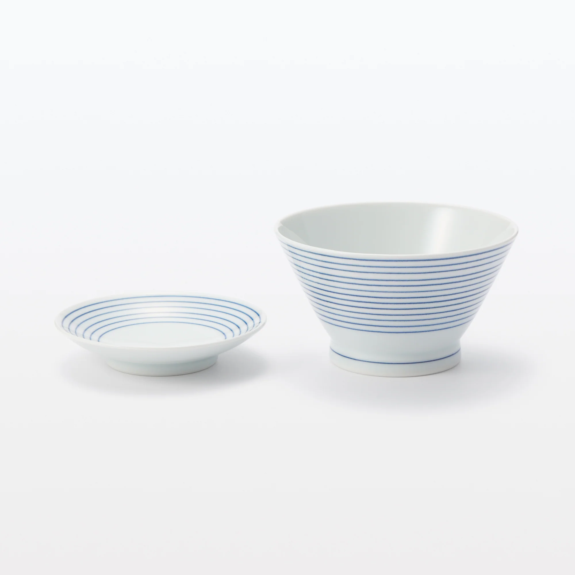 Hasami Ware Rice Bowl - Horizontal Stripes Pattern - Image 9