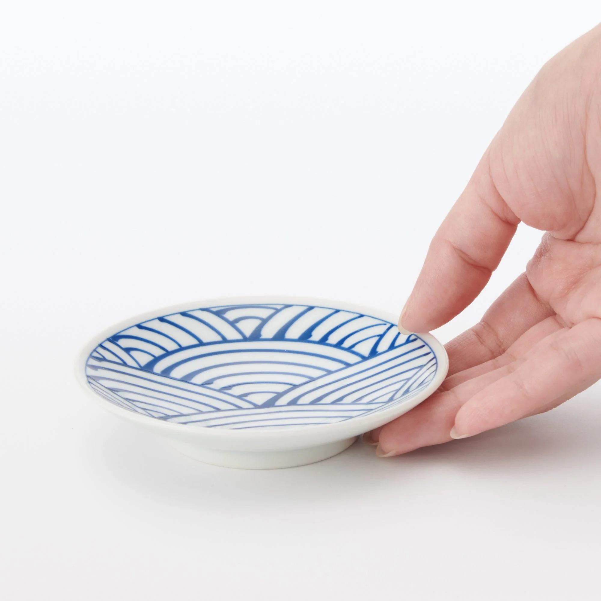 Hasami Ware Small Plate - Large Wave Pattern - Image 6