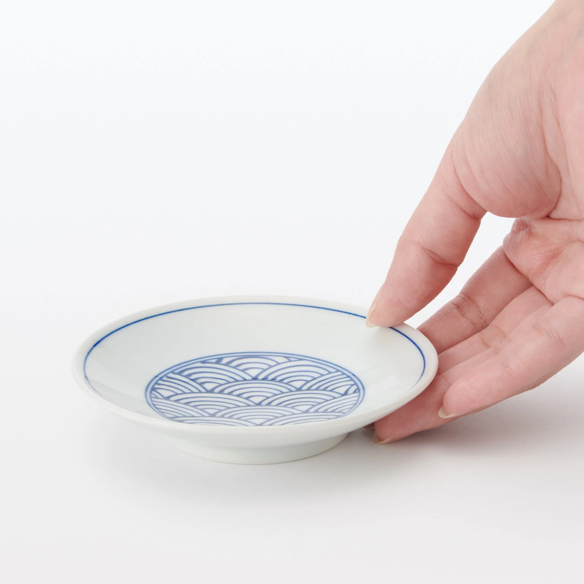 Hasami Ware Small Plate - Wave Pattern - Image 6