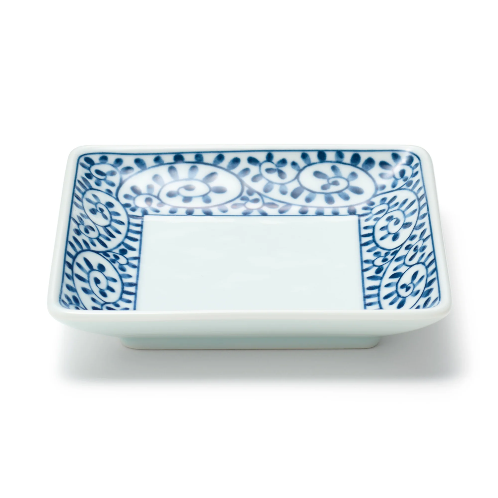 Hasami Ware Square Plate - Arabesque Pattern