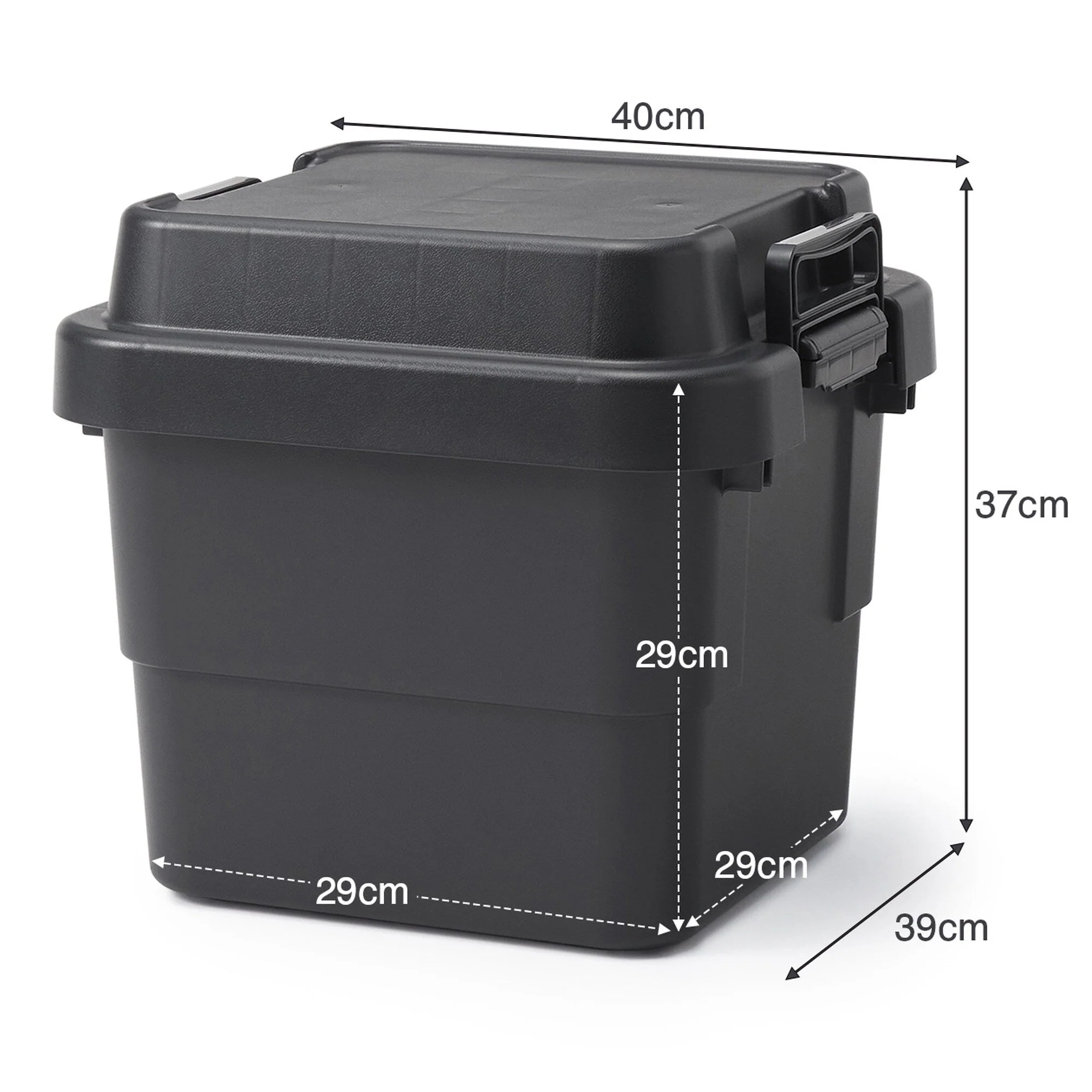 Heavy Duty Polypropylene Storage Box - Dark Gray - Small 7.9 gal - Image 9