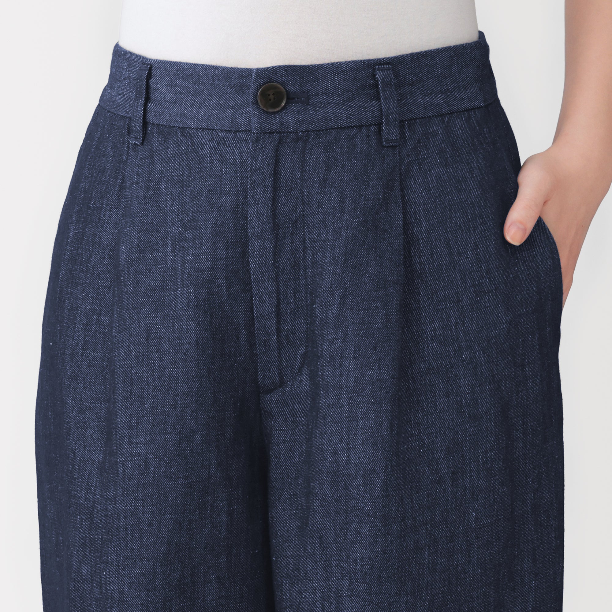 Hemp Blend Denim Straight Pants - Image 7
