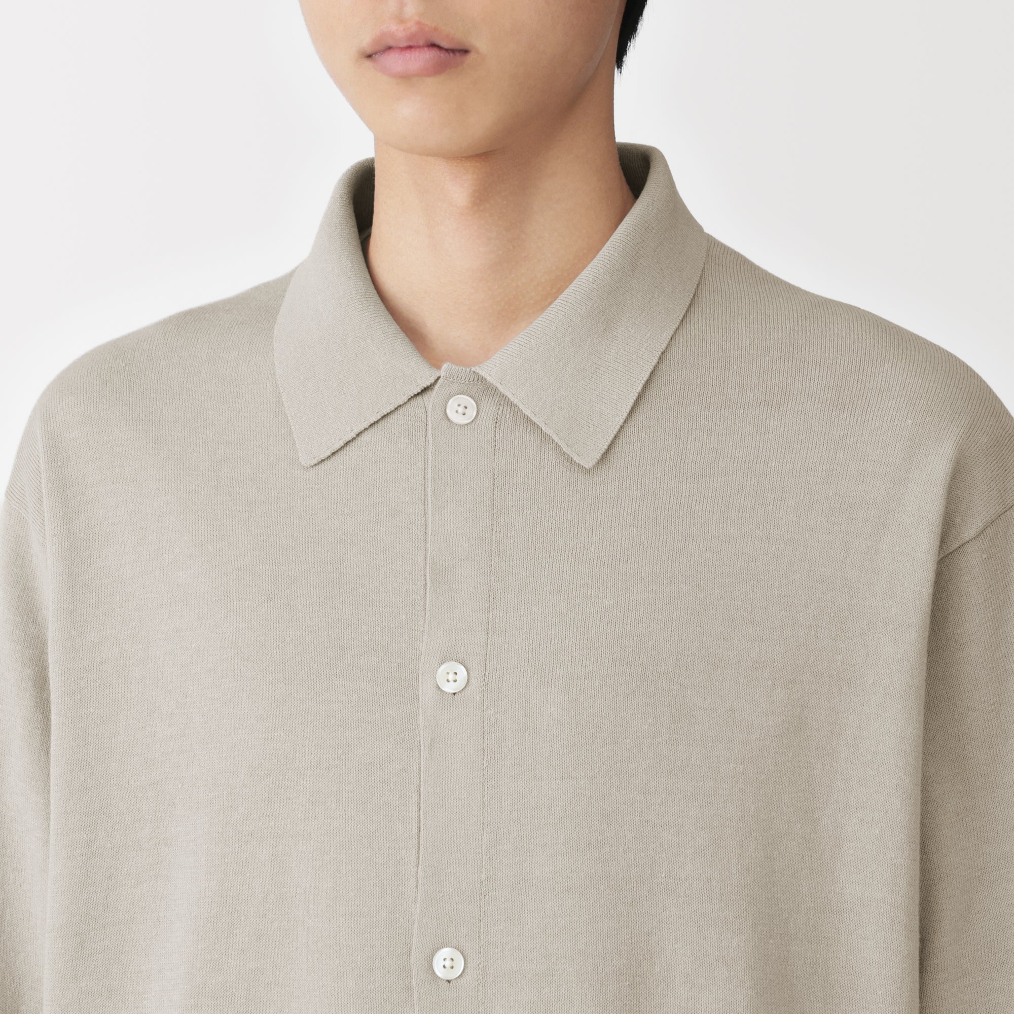 Hemp Blend Knit Shirt Cardigan - Image 7
