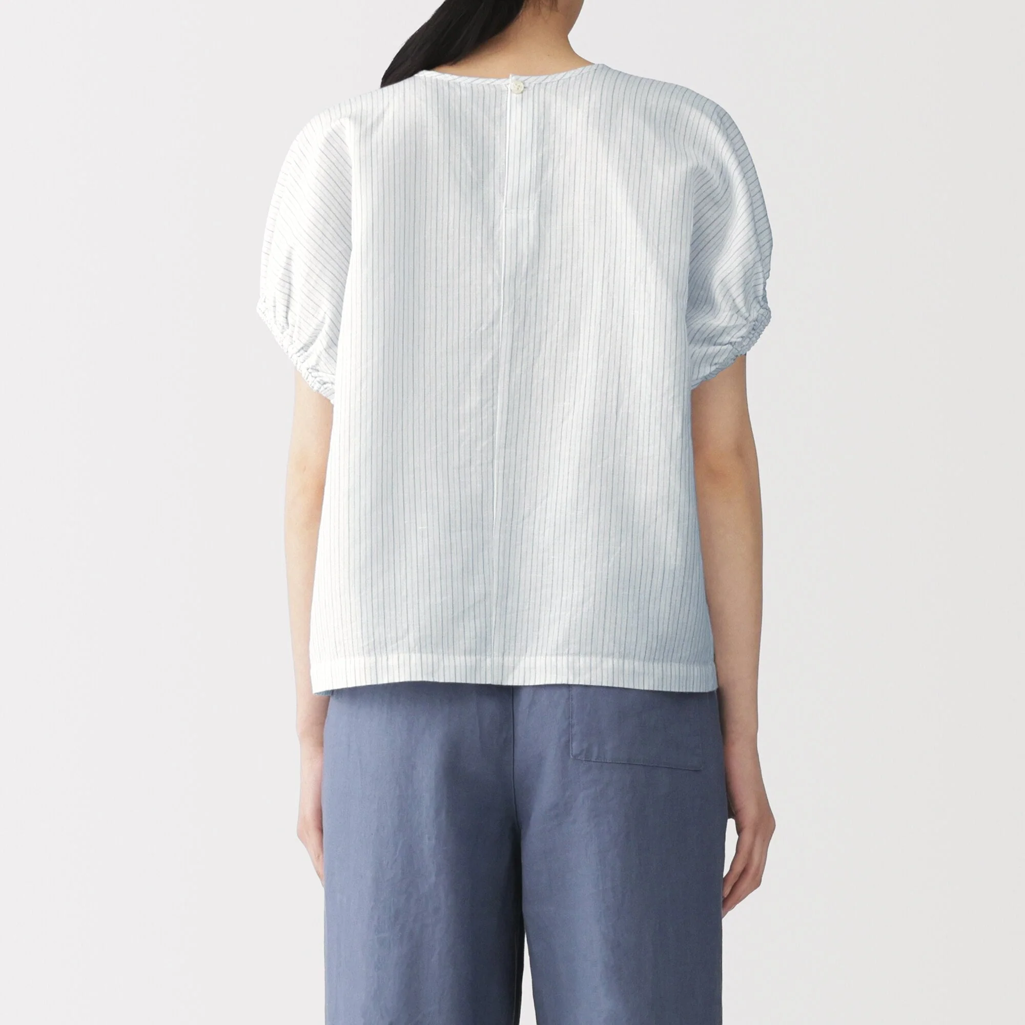 Hemp Cotton Gather Sleeve Blouse - Image 15