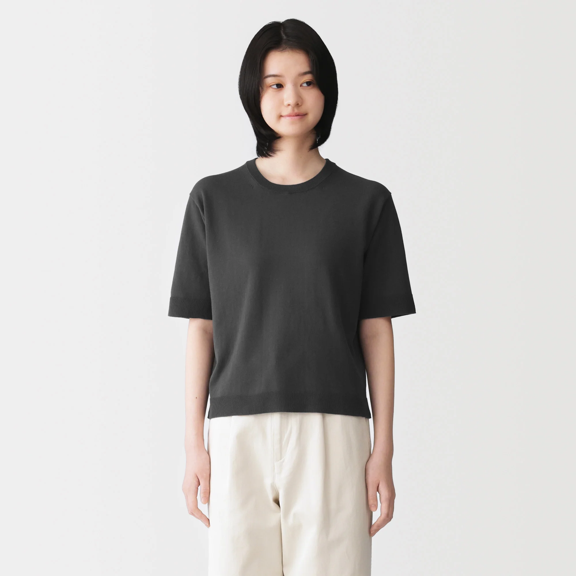 High-Twist Cotton Half Sleeve Sweater - Image 11