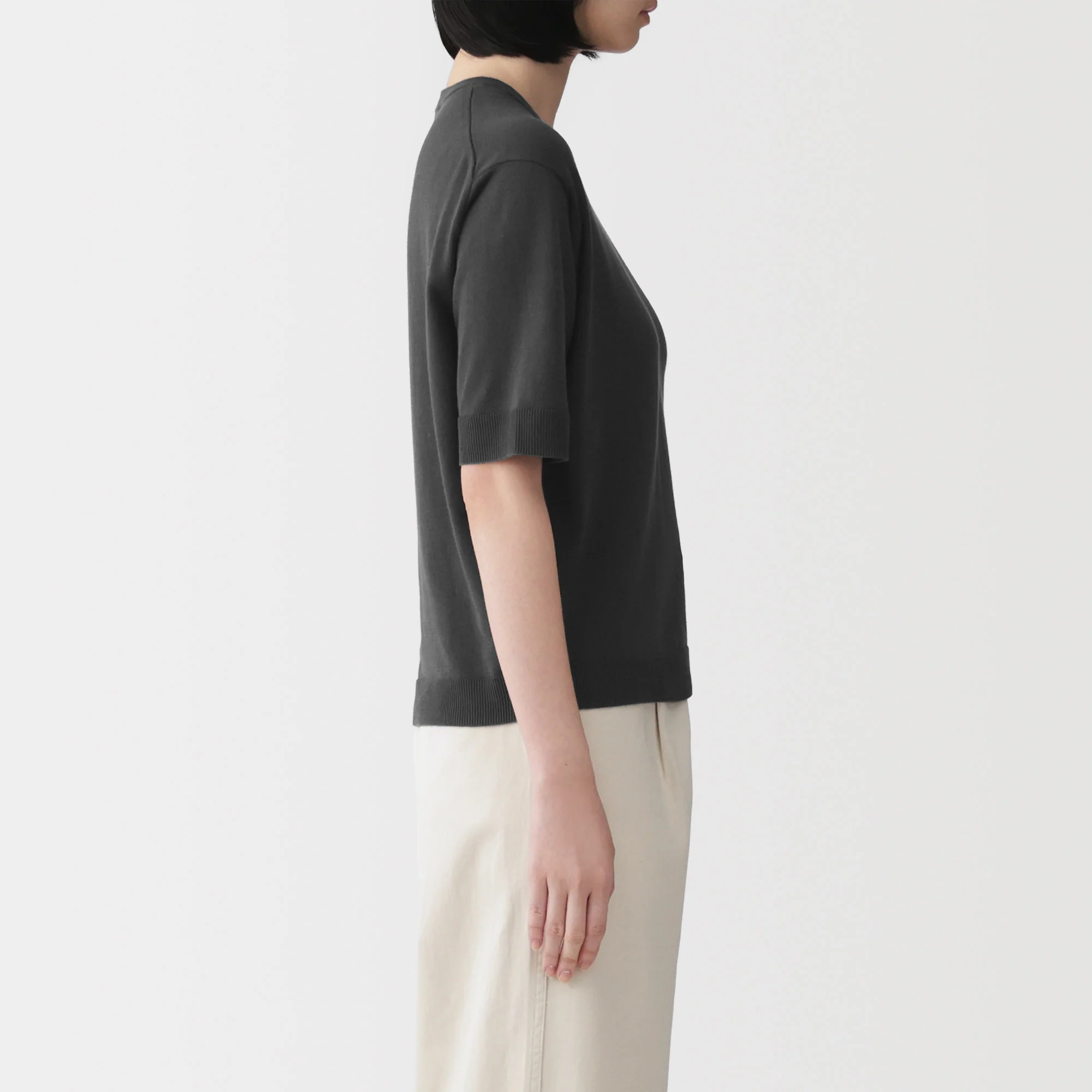 High-Twist Cotton Half Sleeve Sweater - Image 21