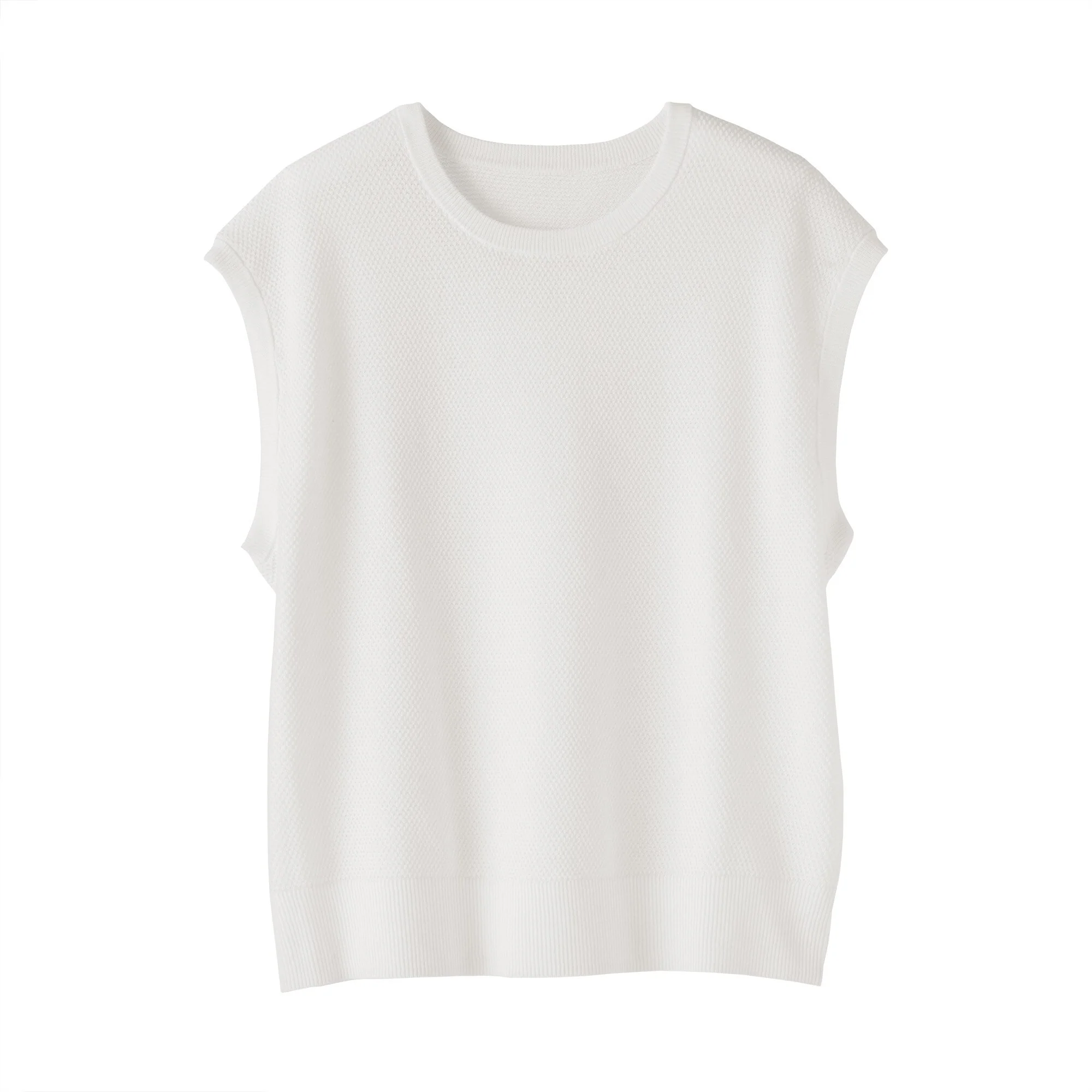 High-Twist Cotton Sleeveless Sweater - Image 9