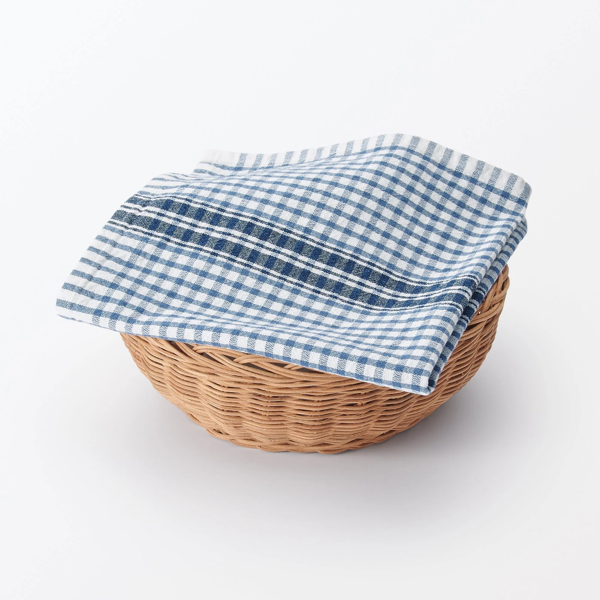 Indian Cotton Multipurpose Cloth - Blue Check - Image 6