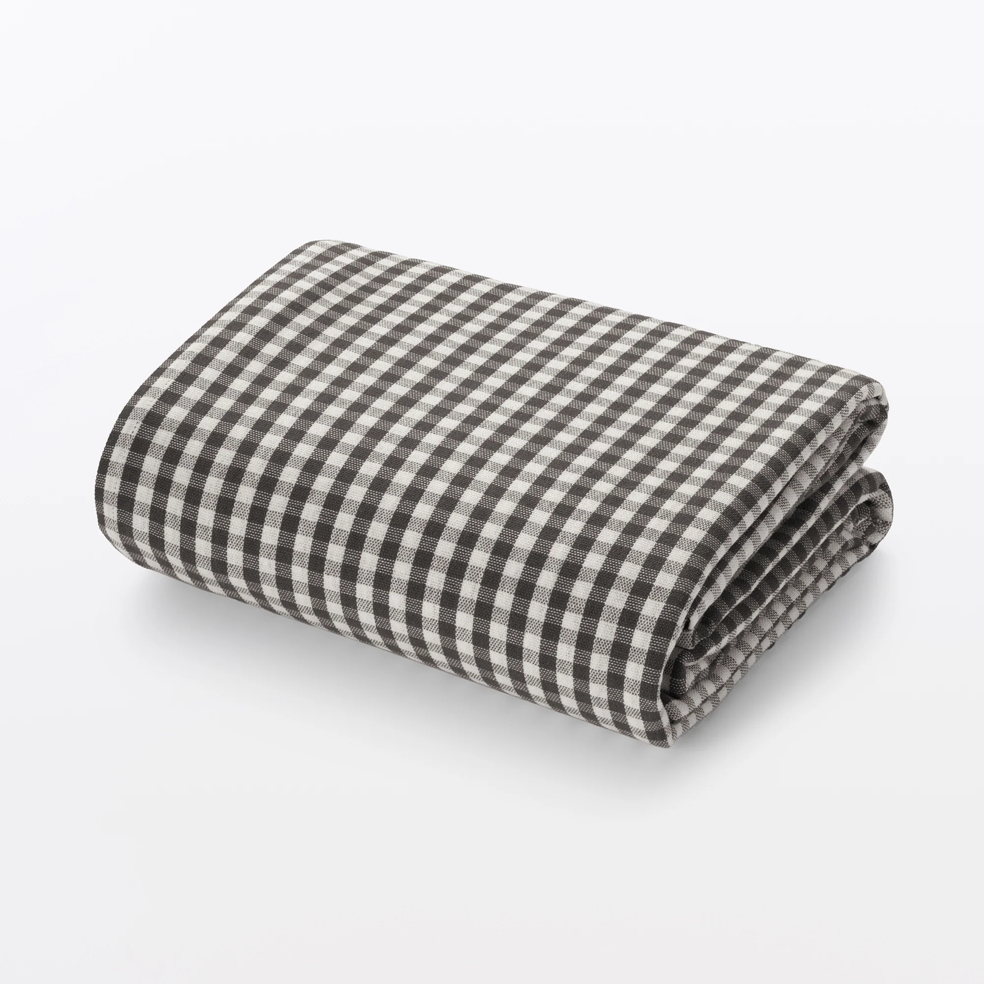 Indian Cotton Tablecloth - Off-white x Charcoal Gray - Image 2
