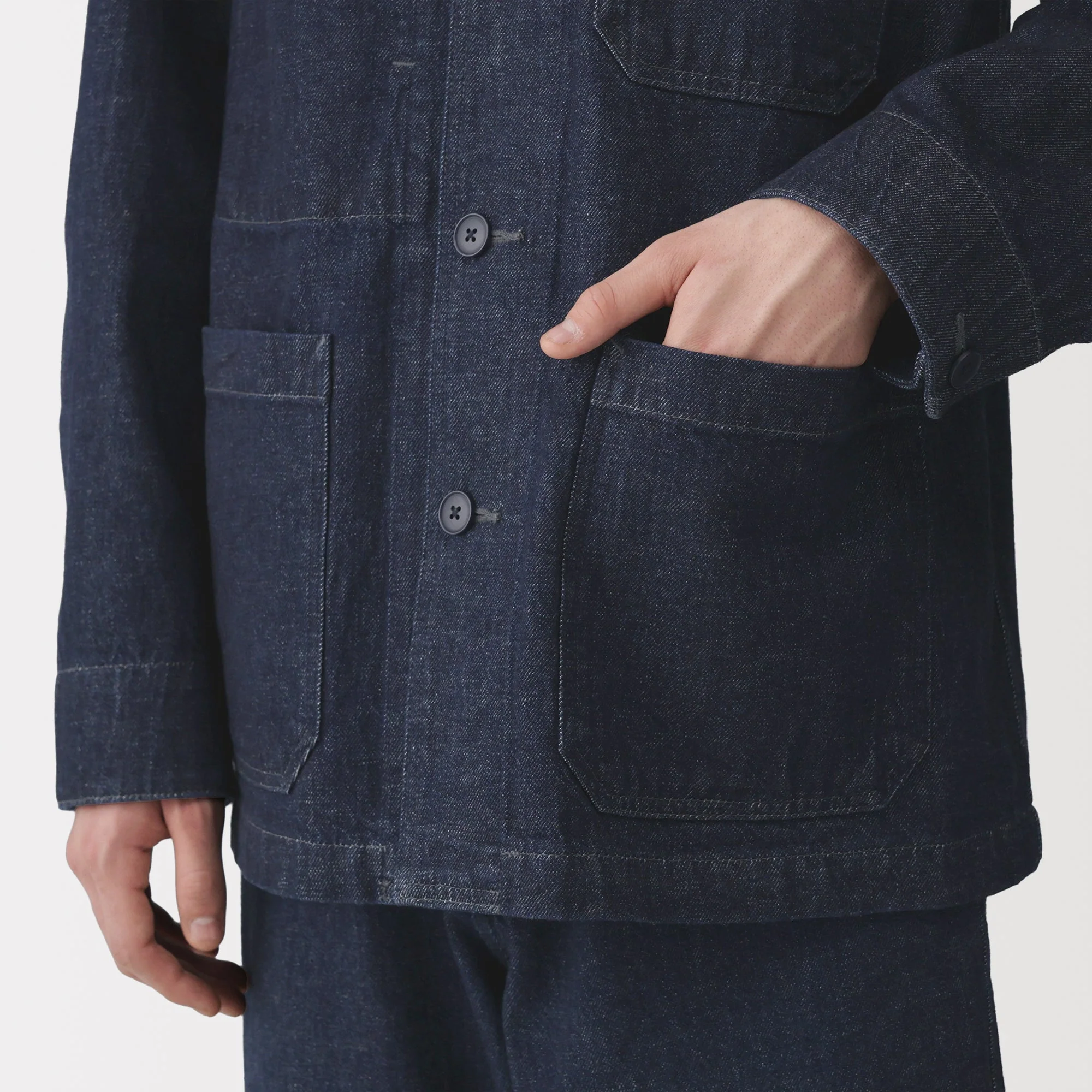 Kapok Blend Denim Coverall Jacket - Image 8