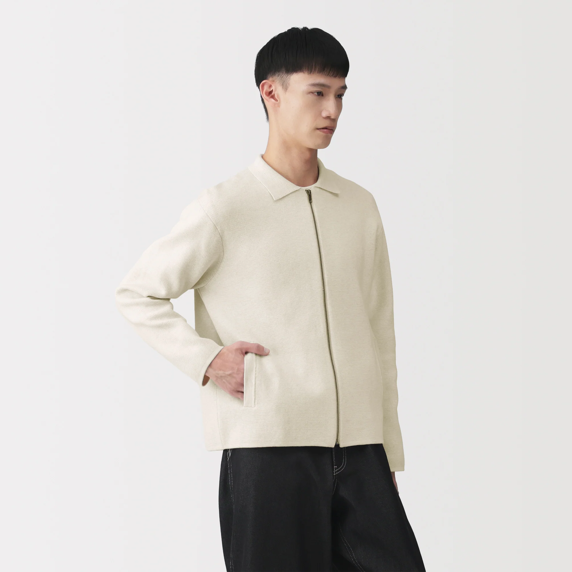 Labo Cotton Milano Rib Zip Cardigan - Image 3