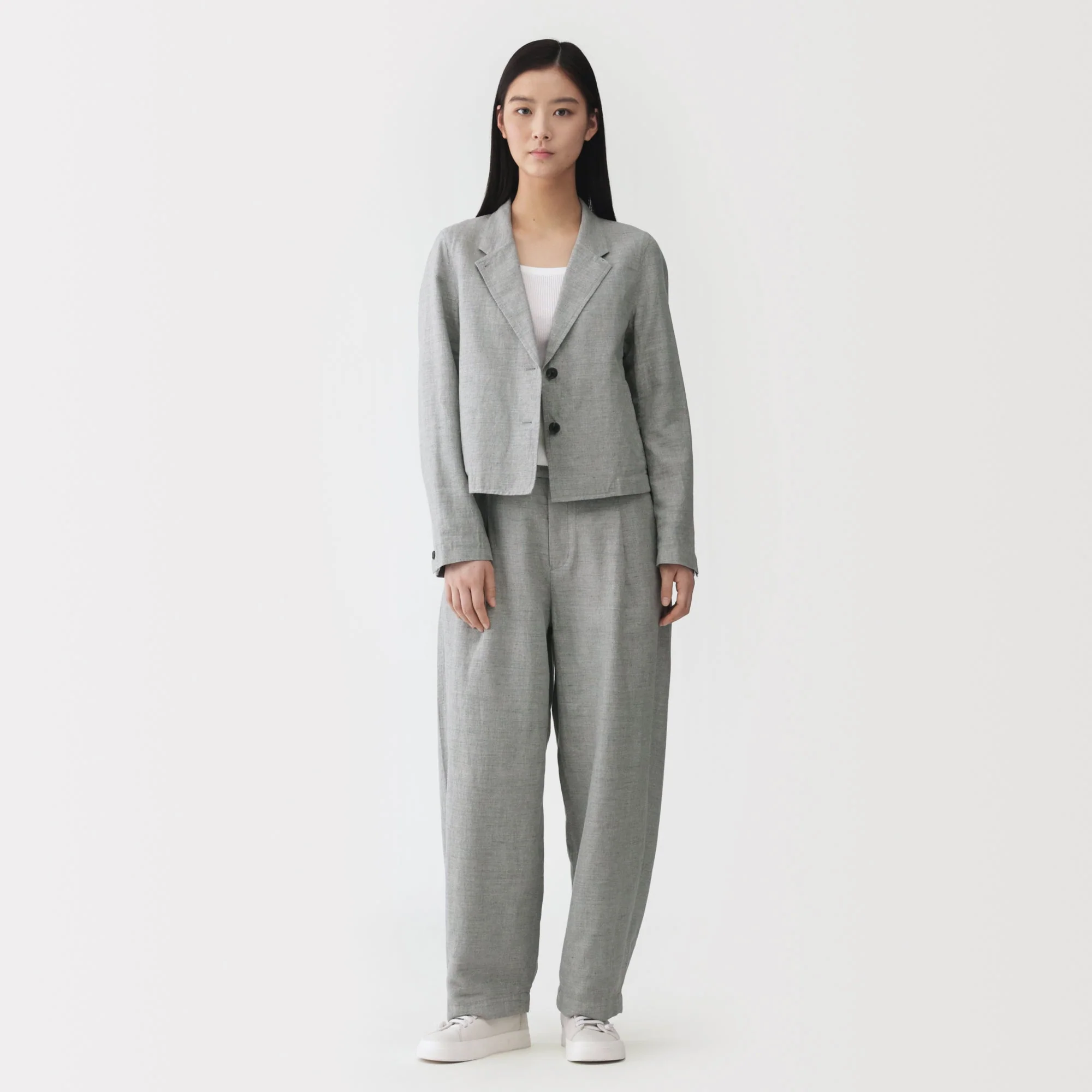 Labo Linen Cotton Herringbone Pants