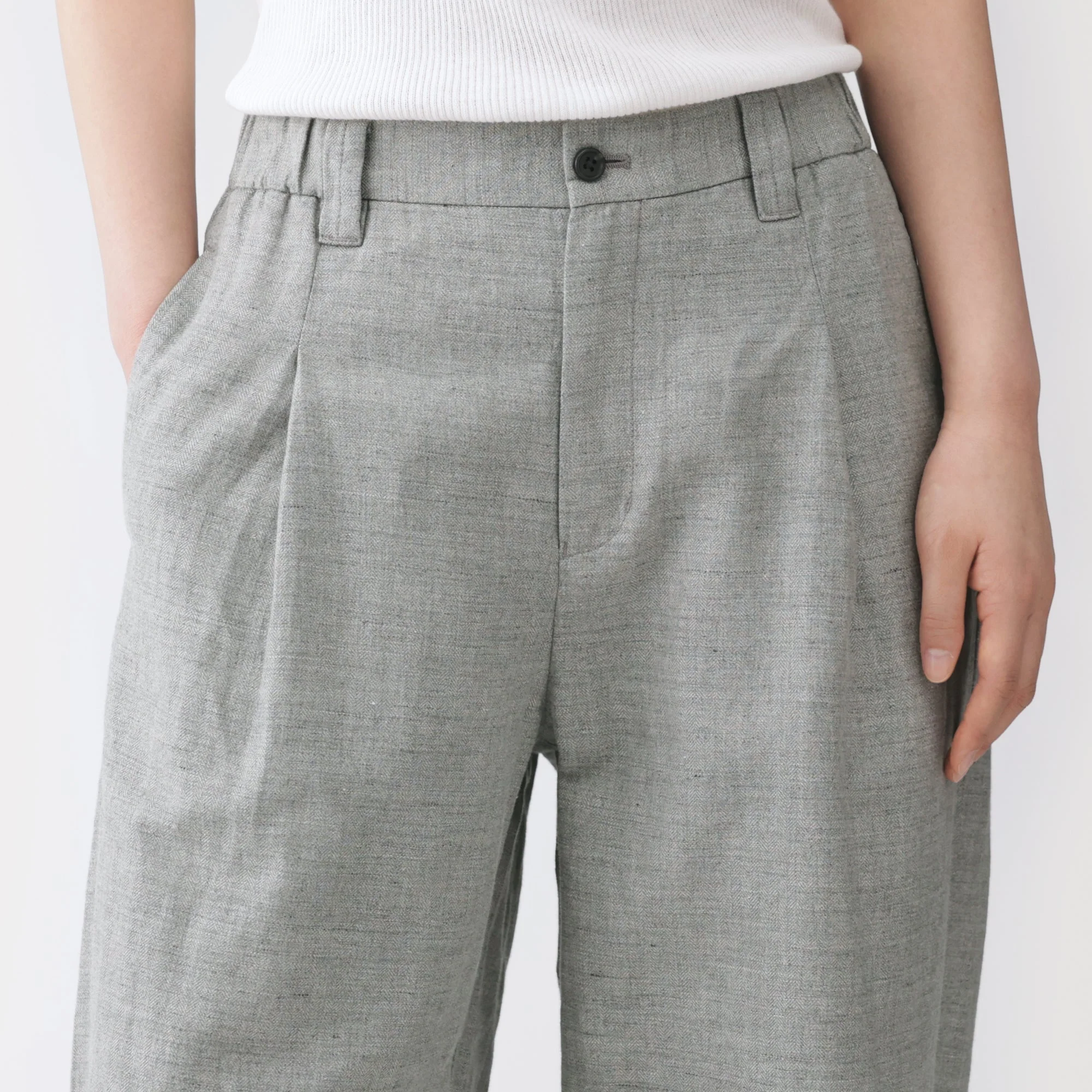Labo Linen Cotton Herringbone Pants - Image 7
