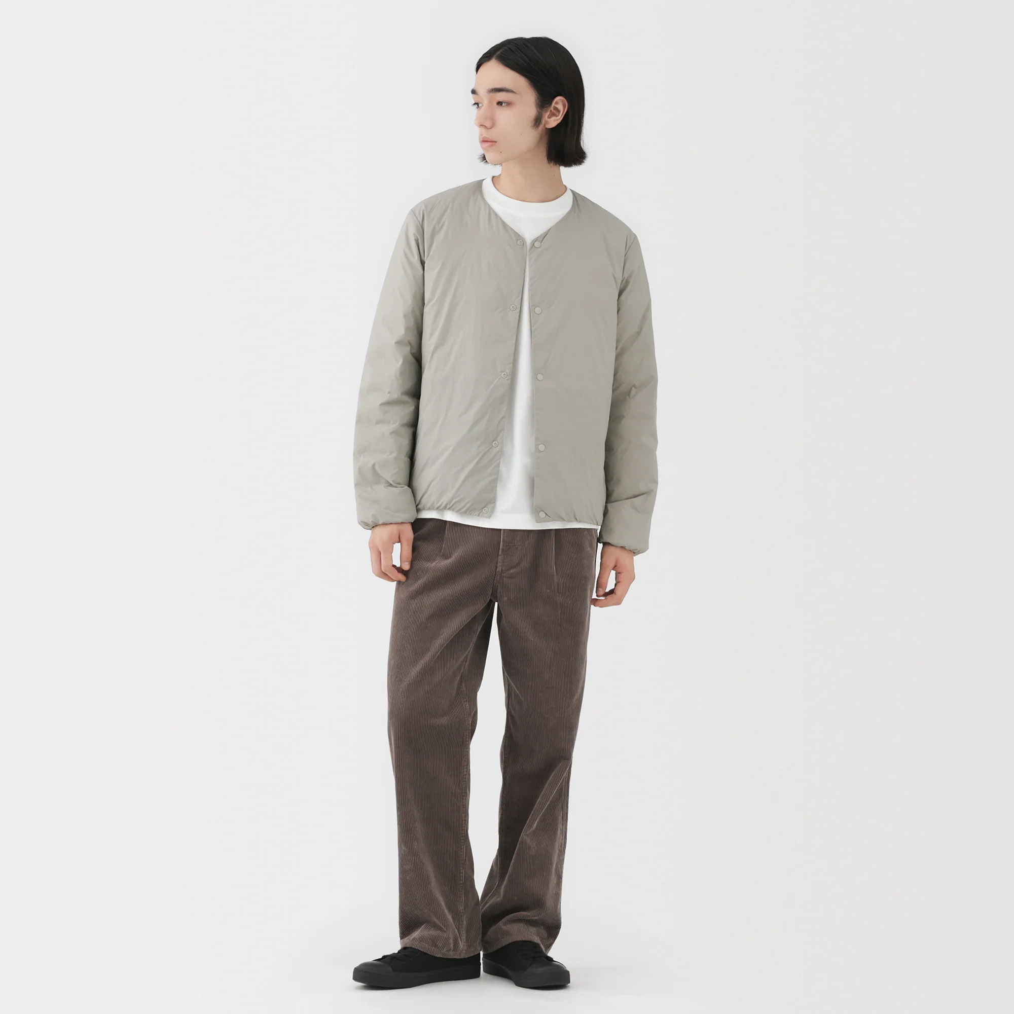 Lightweight Down Collarless Jacket - Image 14
