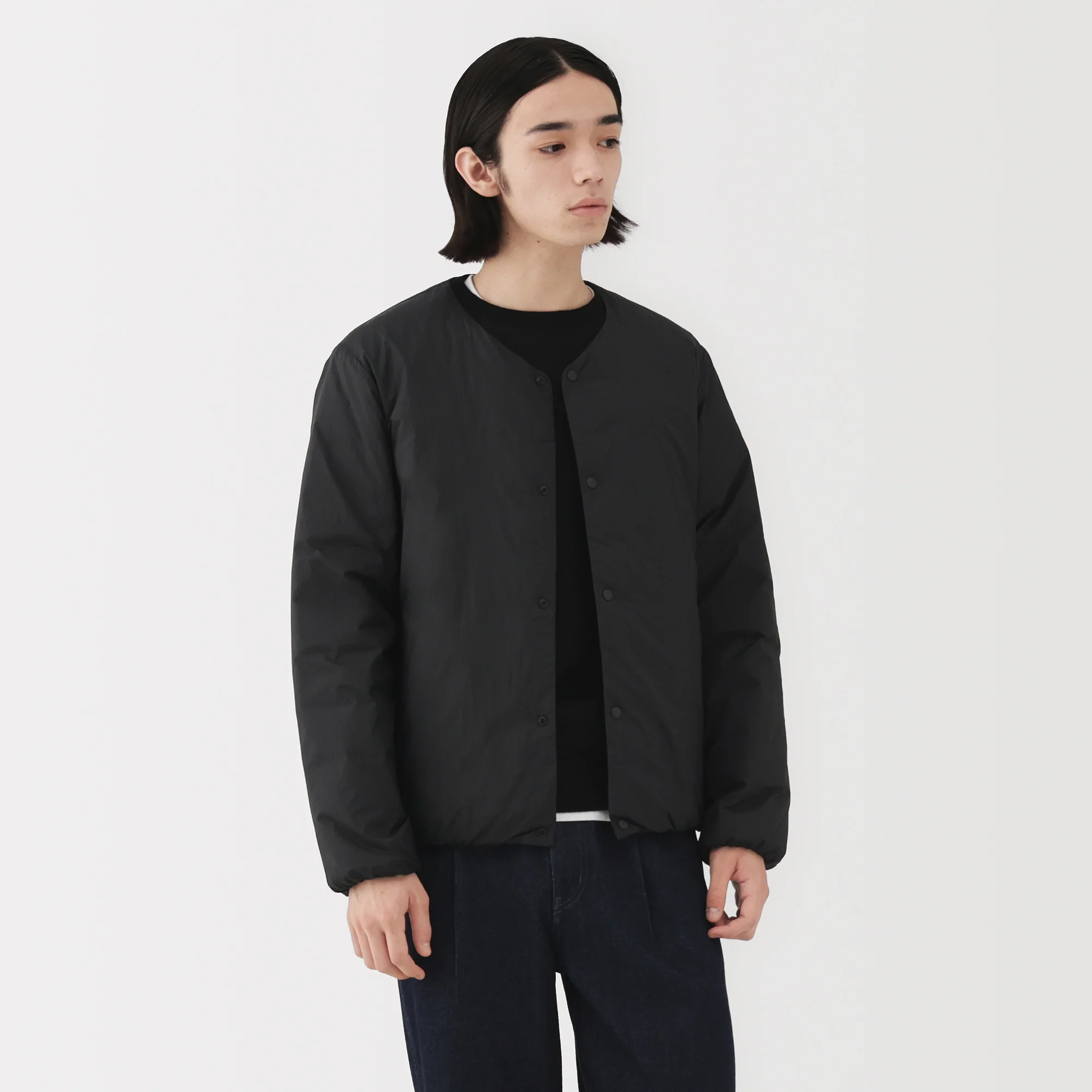 Lightweight Down Collarless Jacket - Image 23