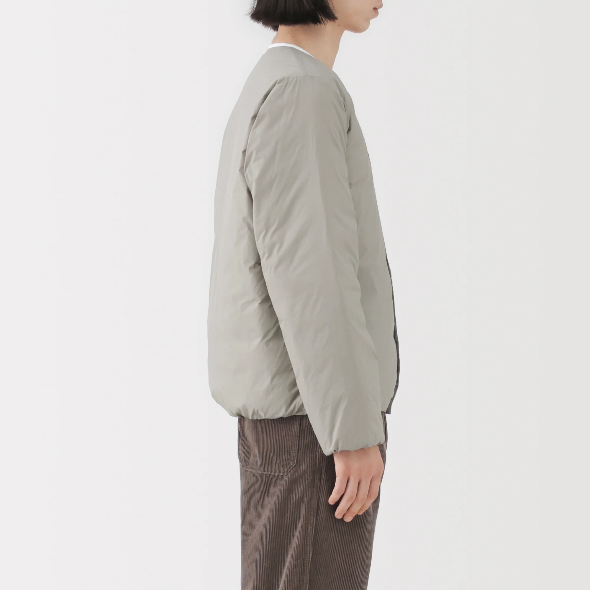 Lightweight Down Collarless Jacket - Image 5